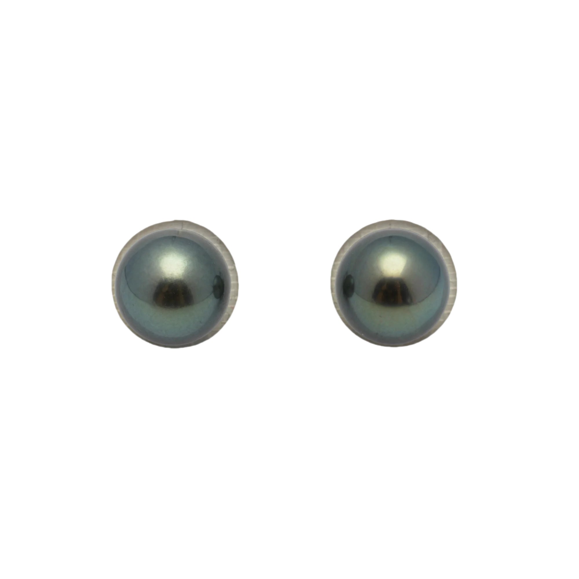 2pcs Green 10.7-10.9mm - RSR AAA/AA Quality Tahitian Pearl Pair ER1420 A101