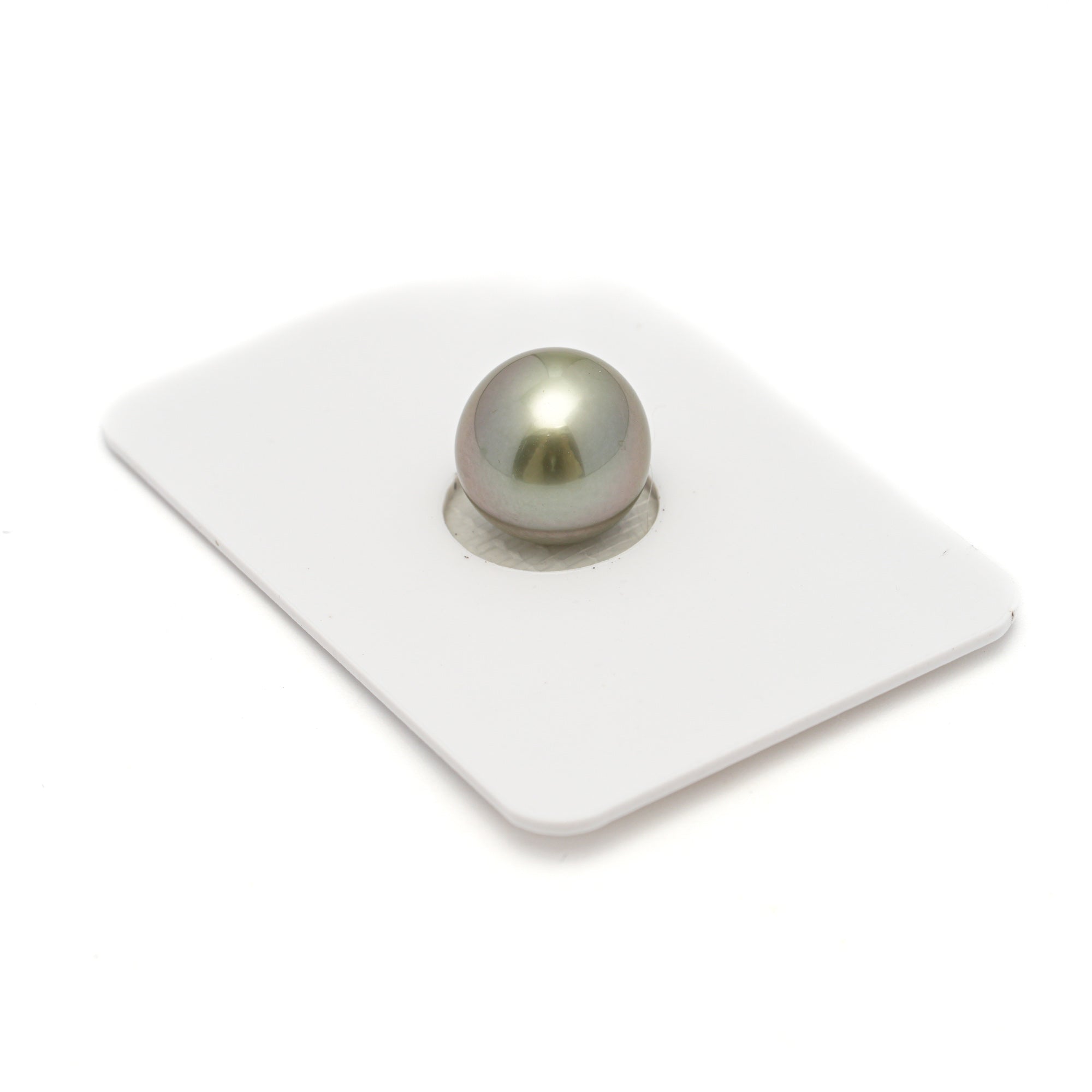 1pcs "High Luster" Light Green 11.1mm - NR AAA Quality Tahitian Pearl Single LP2246 OR12