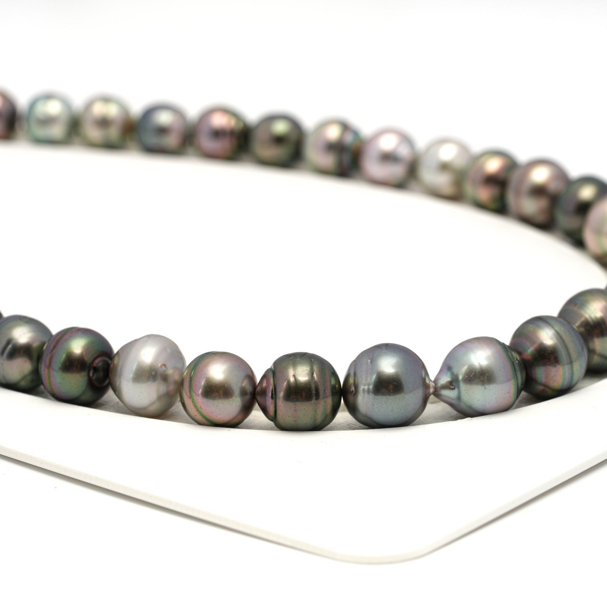 38pcs "High Luster" Multicolor 9-12mm - CL/SB AAA/AA Quality Tahitian Pearl Necklace NL1682 CMP9