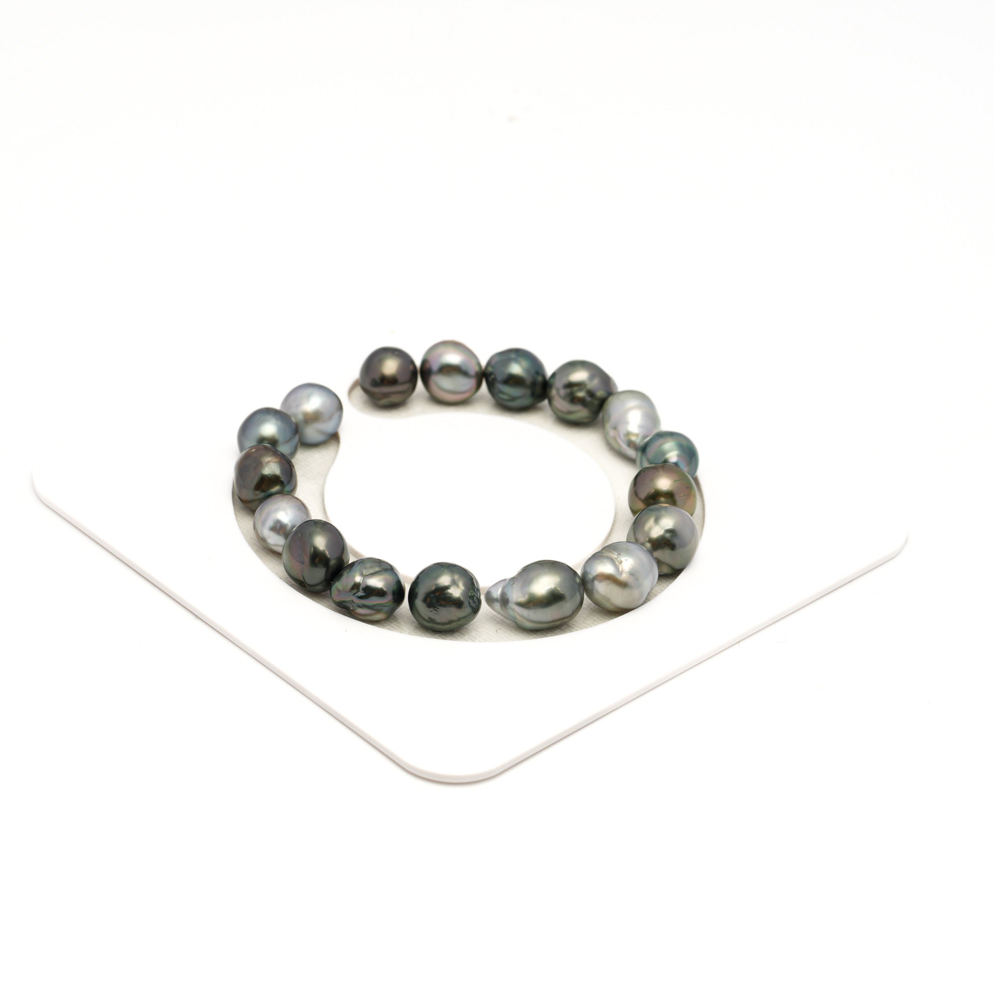 17pcs Light Mix 8-10mm - BQ AAA/AA Quality Tahitian Pearl Bracelet BR2374 TH5