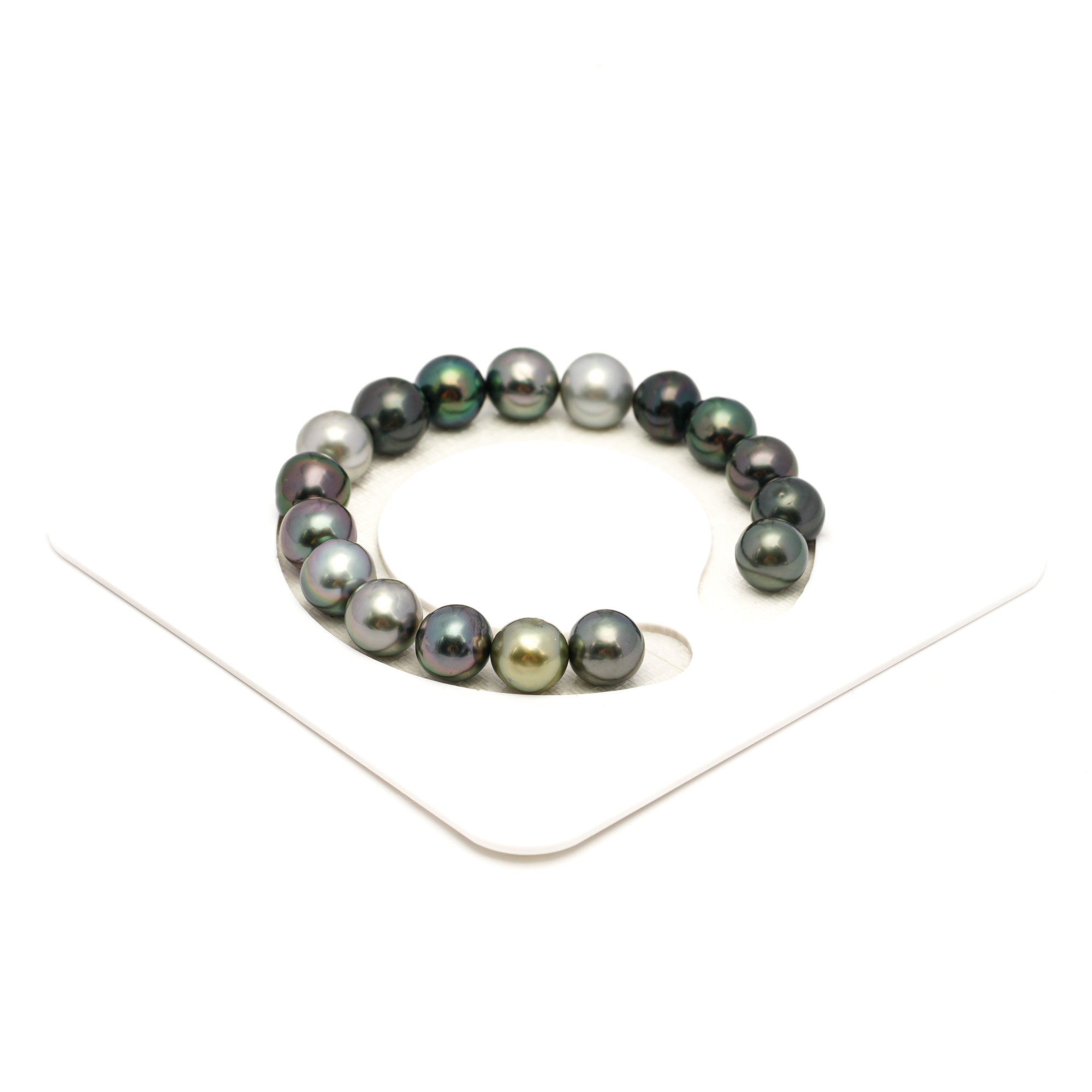 17pcs Multicolor 9-11mm - NR/BQ AAA/AA Quality Tahitian Pearl Bracelet BR2369 TH5