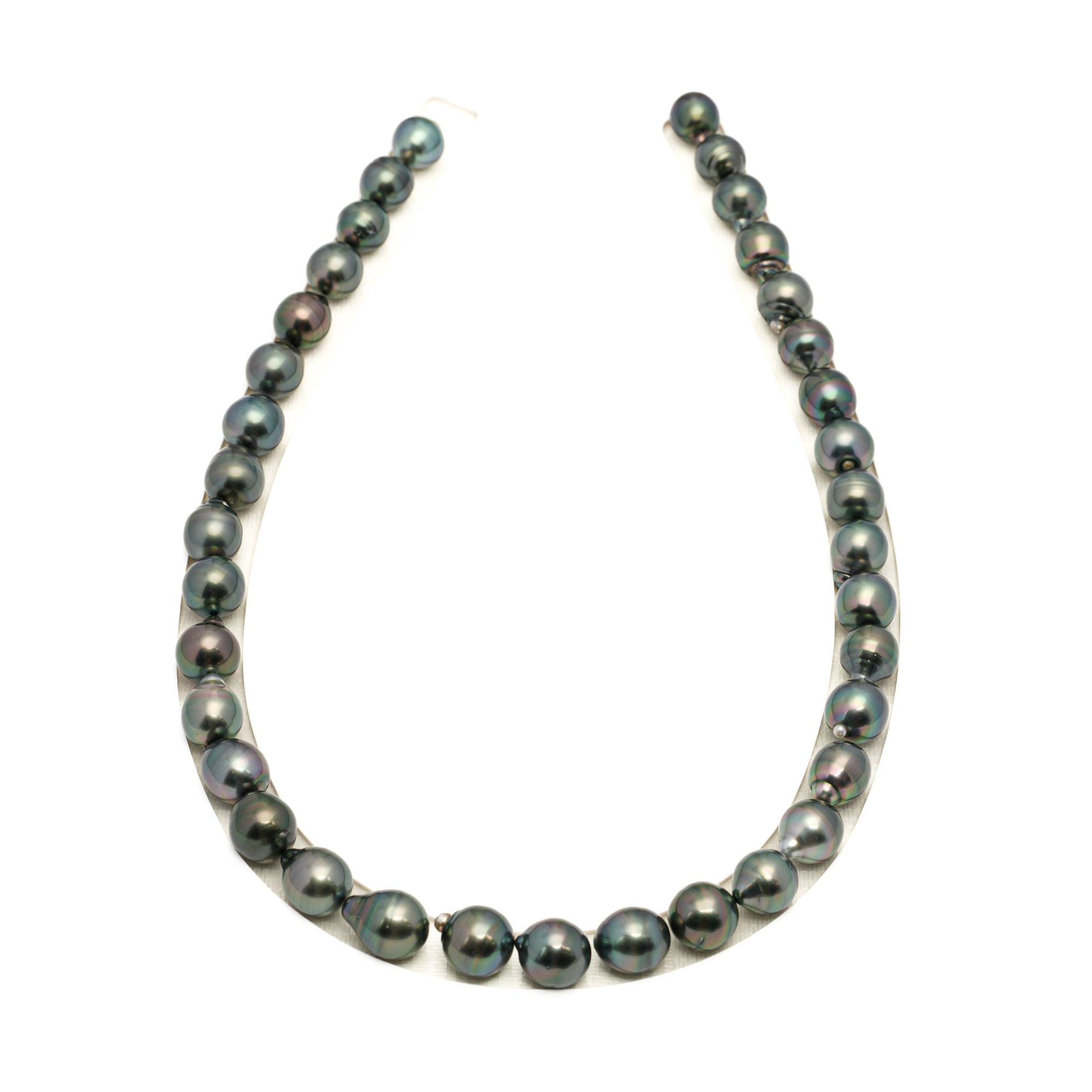 36pcs Green 9-11mm - CL/SB AAA Quality Tahitian Pearl Necklace NL1766 LP1