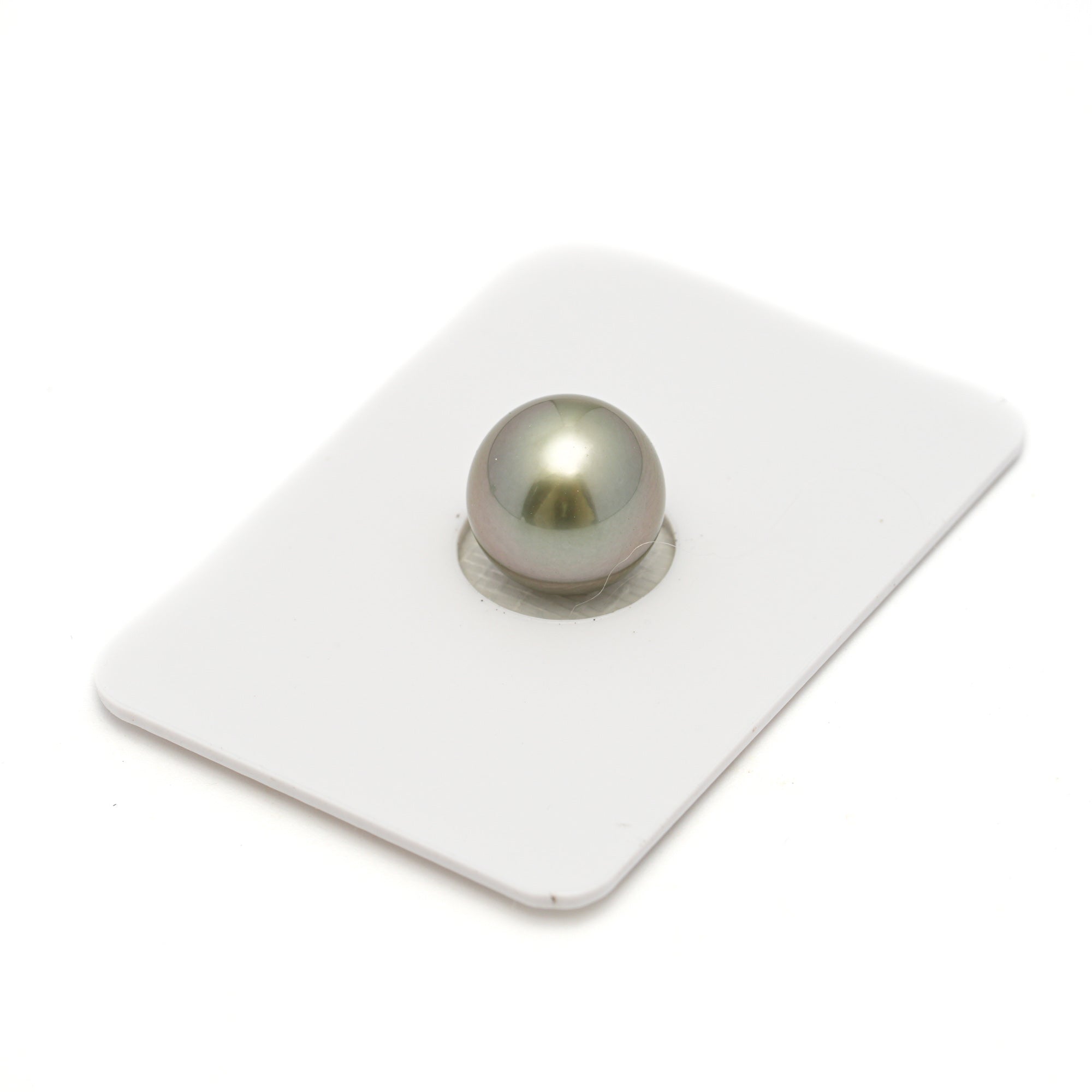 1pcs "High Luster" Light Green 11.1mm - NR AAA Quality Tahitian Pearl Single LP2246 OR12