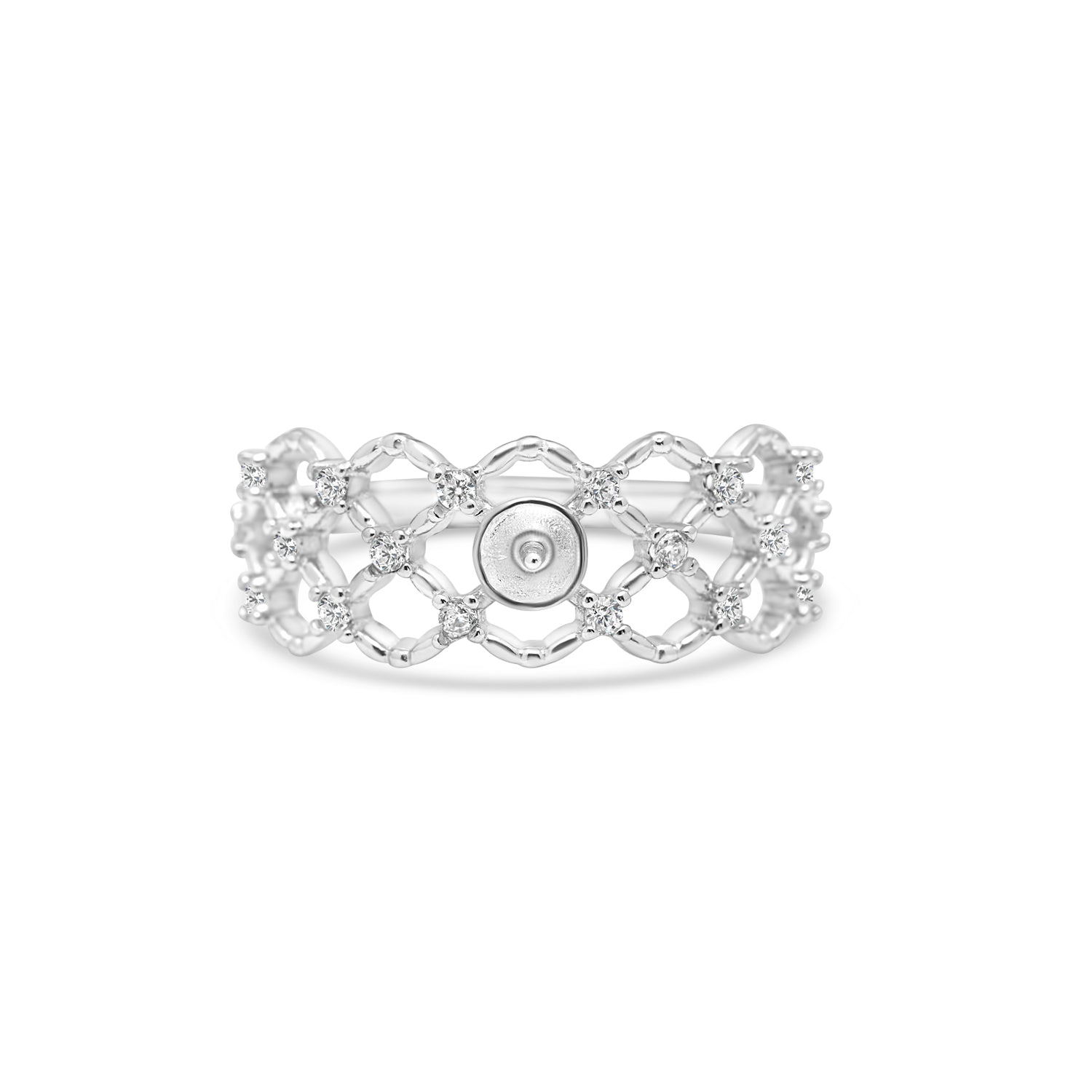 Adjustable Ring 925 Silver for pearl SC381