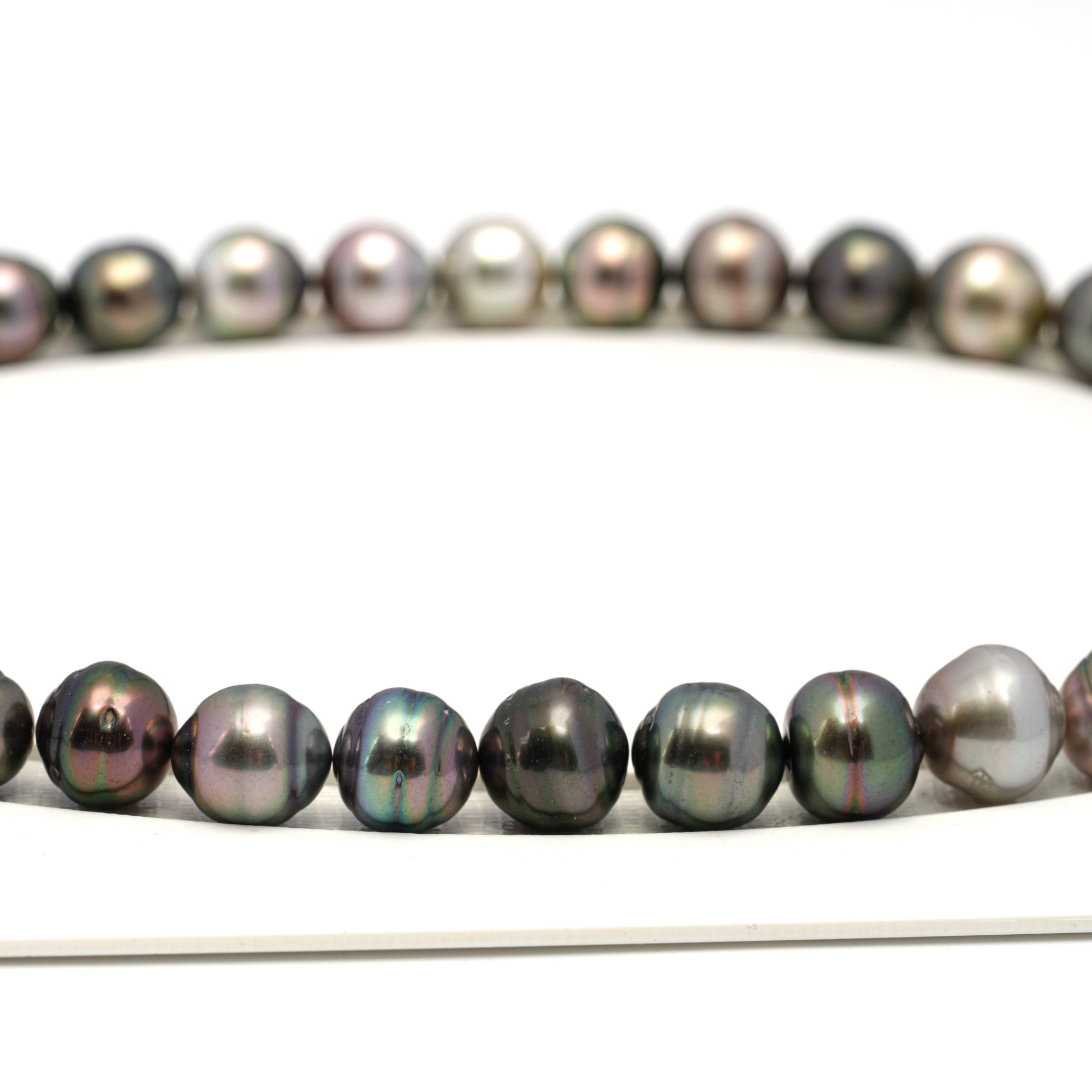 38pcs "High Luster" Multicolor 9-12mm - CL/SB AAA/AA Quality Tahitian Pearl Necklace NL1682 CMP9