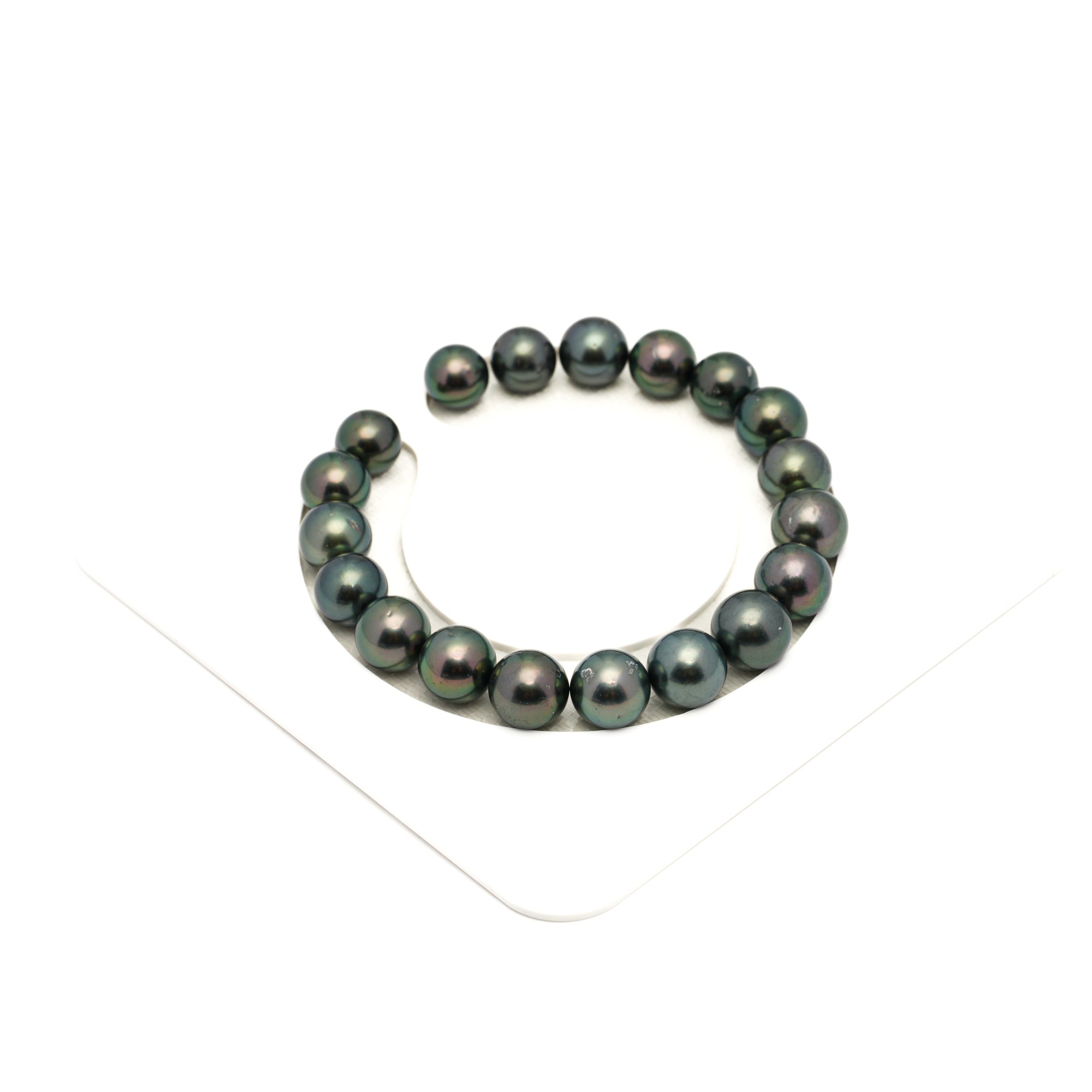 19pcs Dark Green 9-10mm - RSR AA Quality Tahitian Pearl Bracelet BR2451 LP1