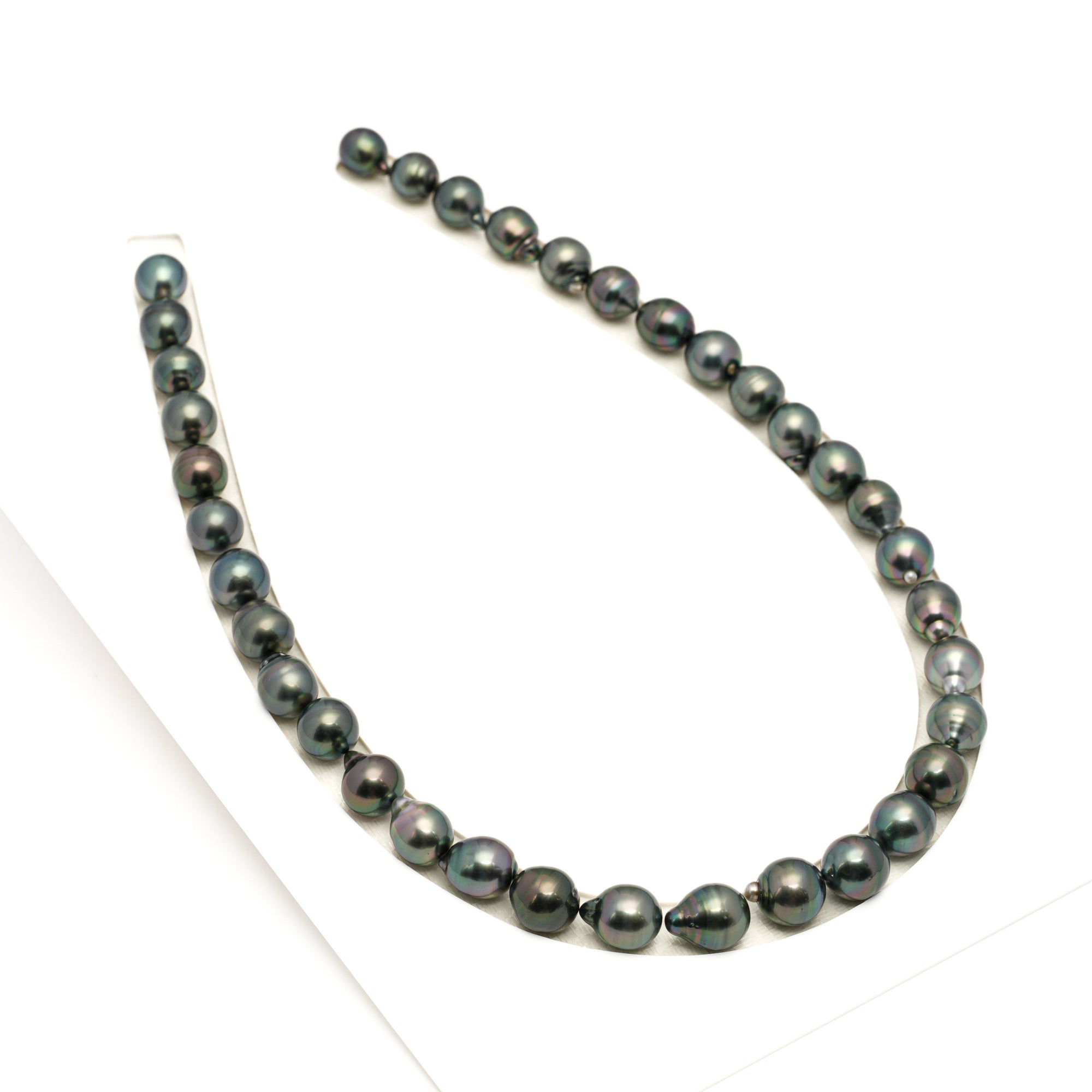 36pcs Green 9-11mm - CL/SB AAA Quality Tahitian Pearl Necklace NL1766 LP1