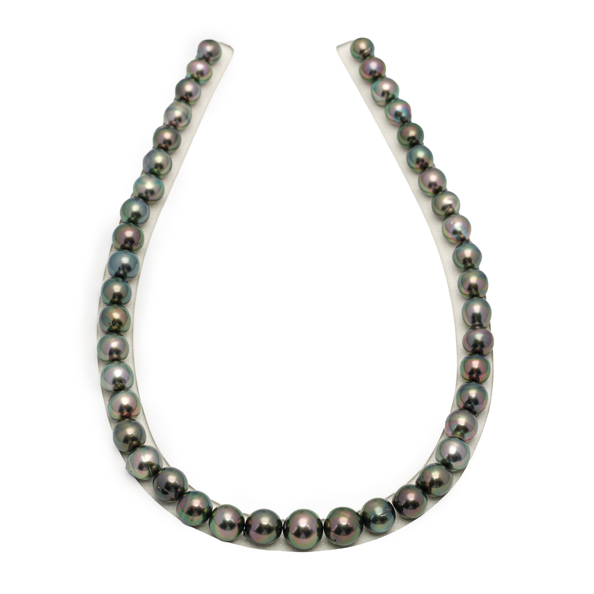 43pcs "High Luster" Peacock 8-12mm - SB AAA/AA Quality Tahitian Pearl Necklace NL1610 HL3