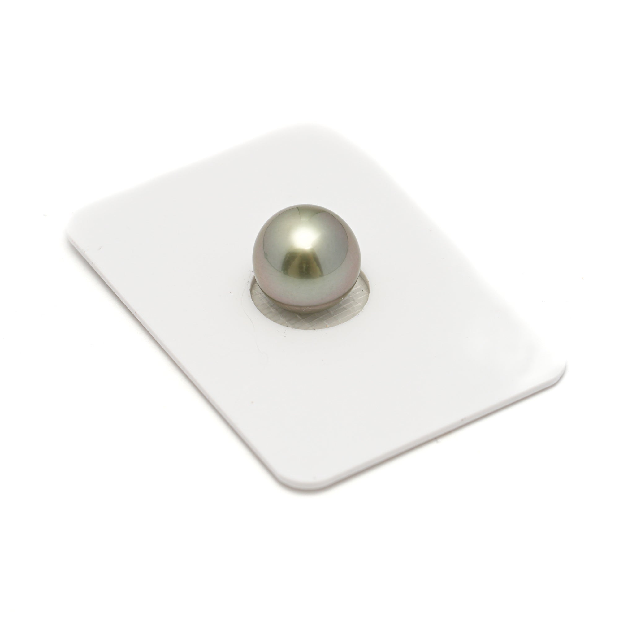 1pcs "High Luster" Light Green 11.1mm - NR AAA Quality Tahitian Pearl Single LP2246 OR12