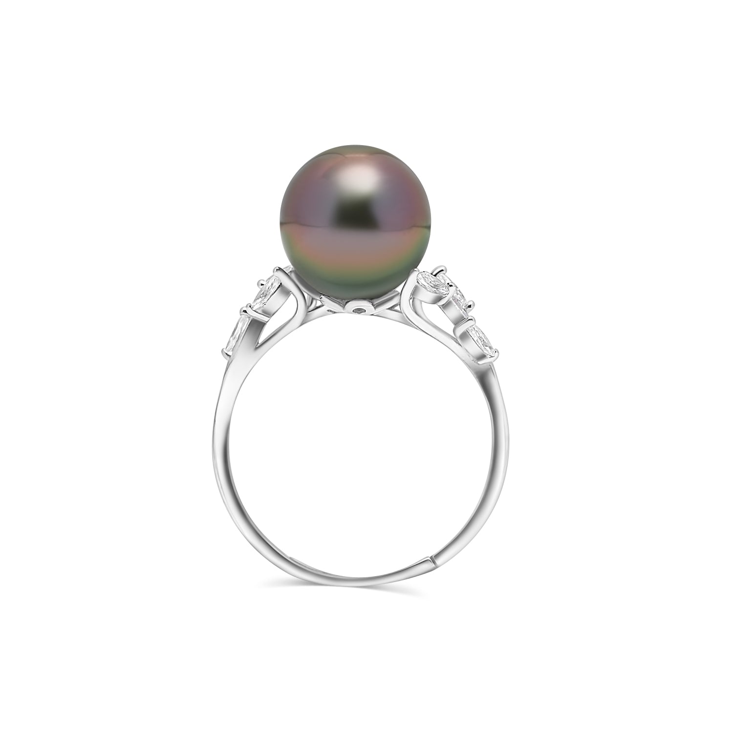 925 Sterling Silver Tahitian Pearl Ring SHM1457 THMIX1