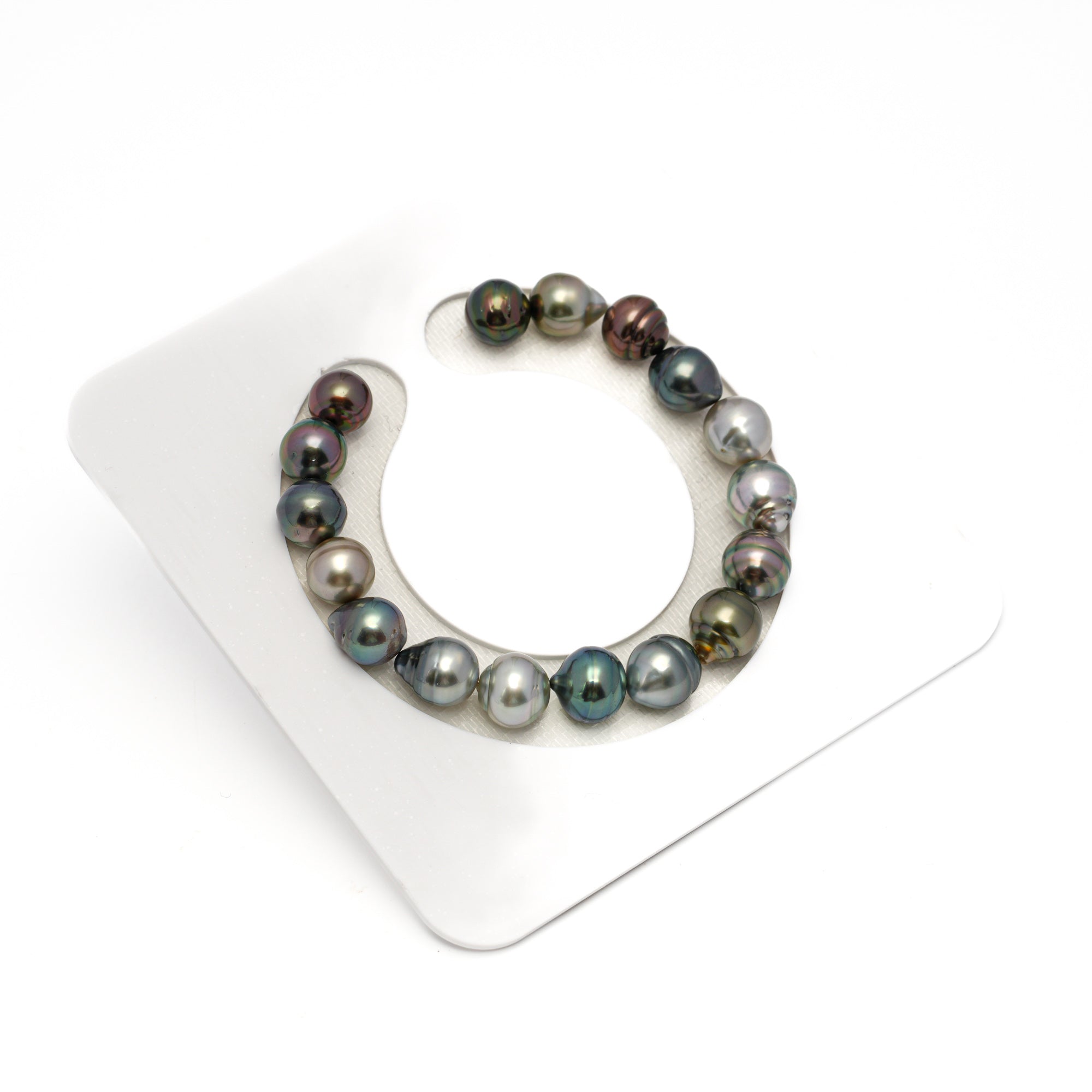 17pcs Multicolor 8-10mm - SB AAA/AA Quality Tahitian Pearl Bracelet BR2274 HL4