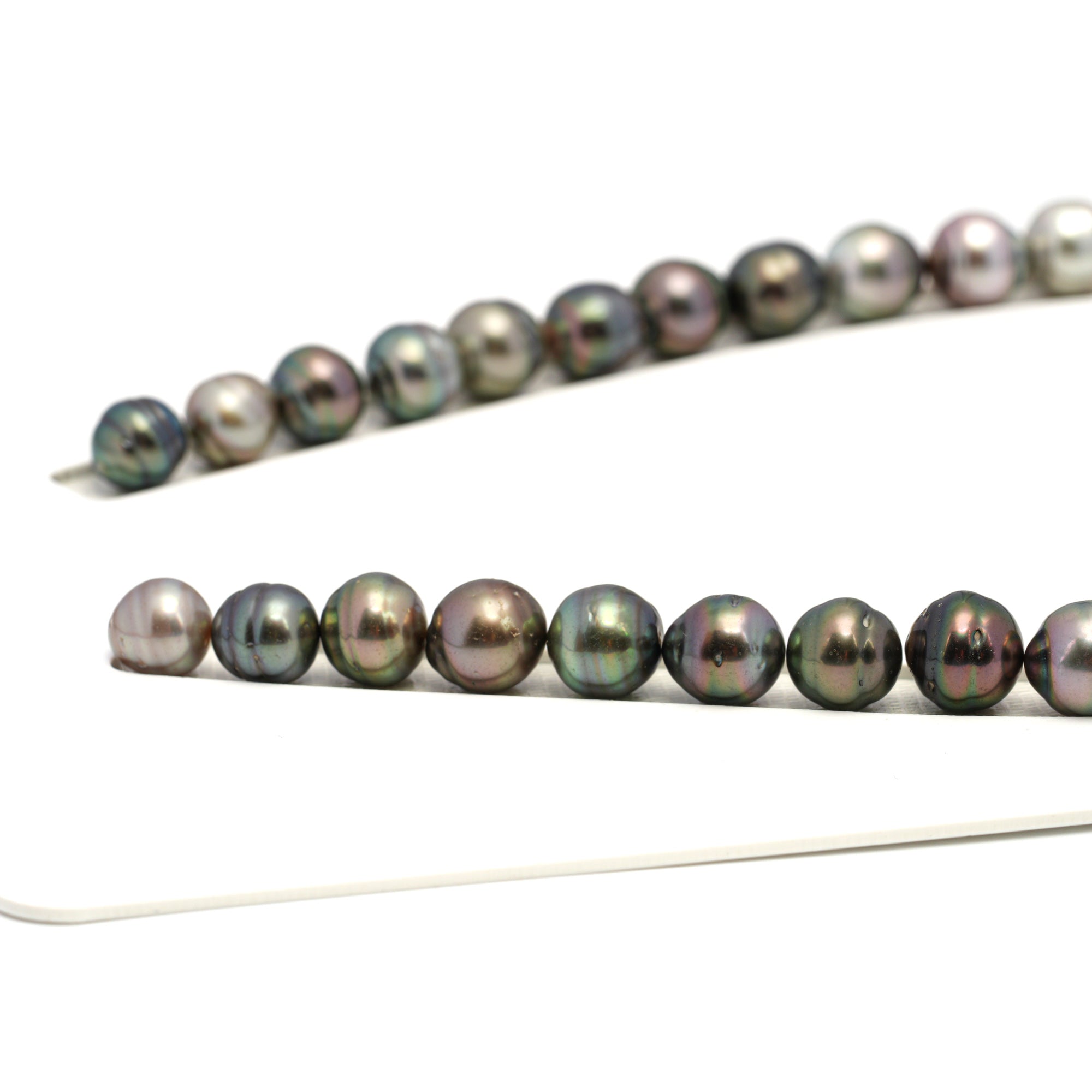 38pcs "High Luster" Multicolor 9-12mm - CL/SB AAA/AA Quality Tahitian Pearl Necklace NL1682 CMP9
