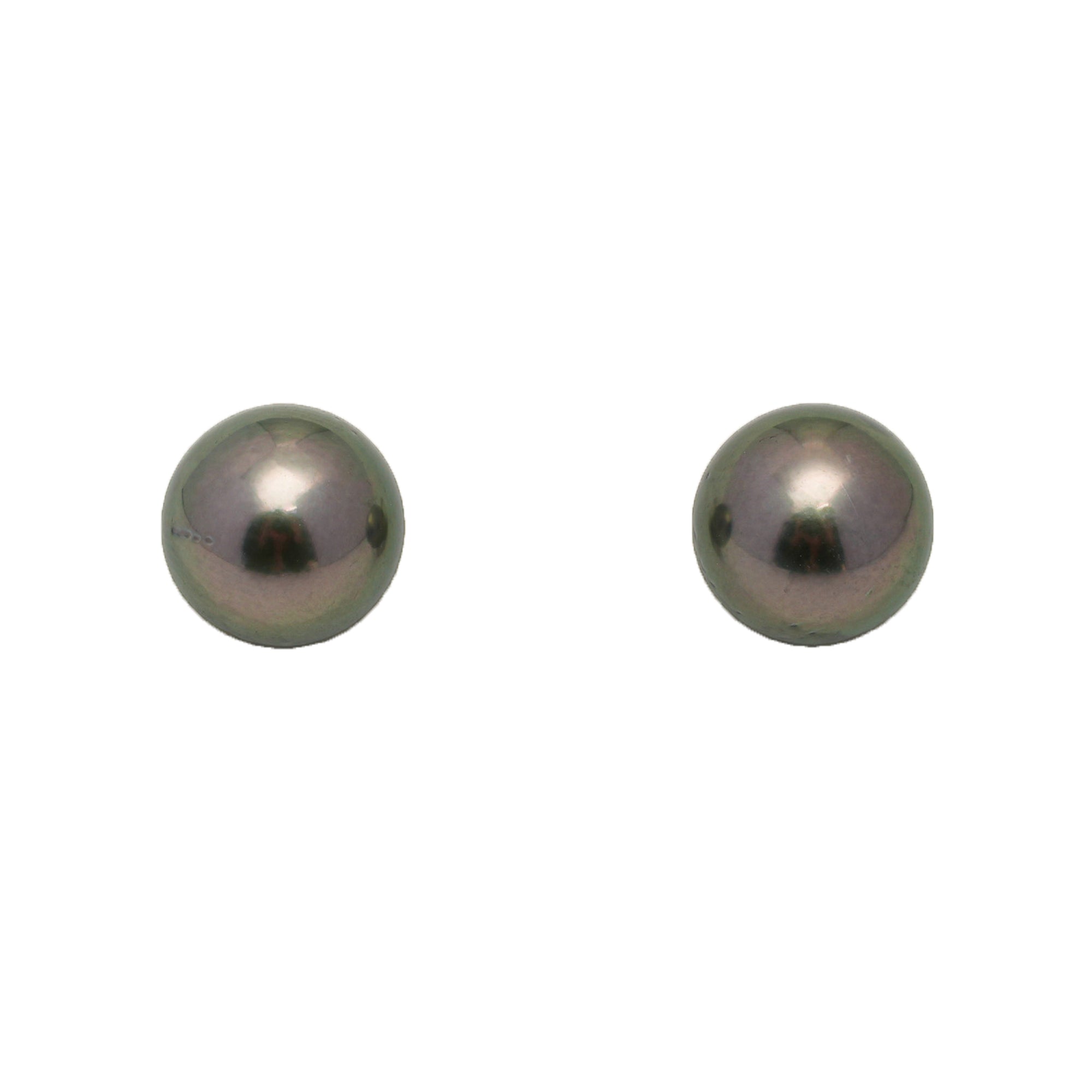 2pcs Green 9.4mm - RSR AAA/AA Quality Tahitian Pearl Pair ER1750 OR13