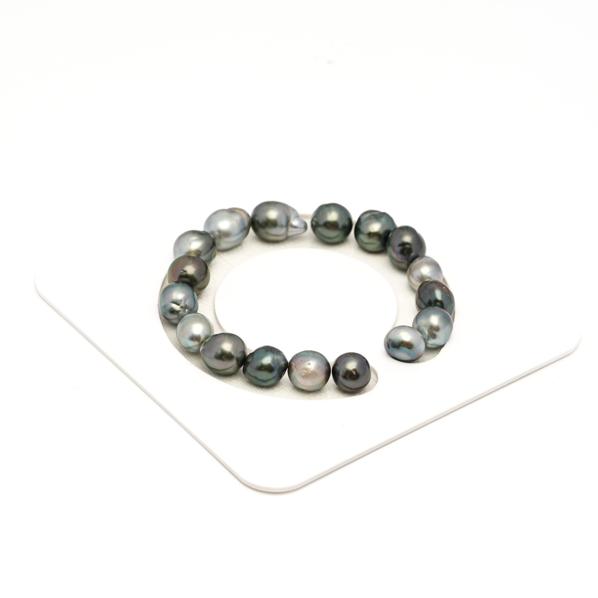 17pcs Light Mix 8-10mm - BQ AAA/AA Quality Tahitian Pearl Bracelet BR2374 TH5