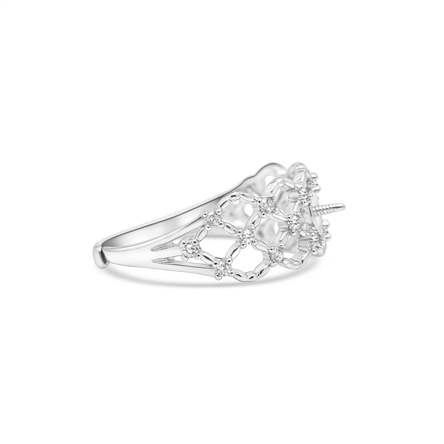Adjustable Ring 925 Silver for pearl SC381