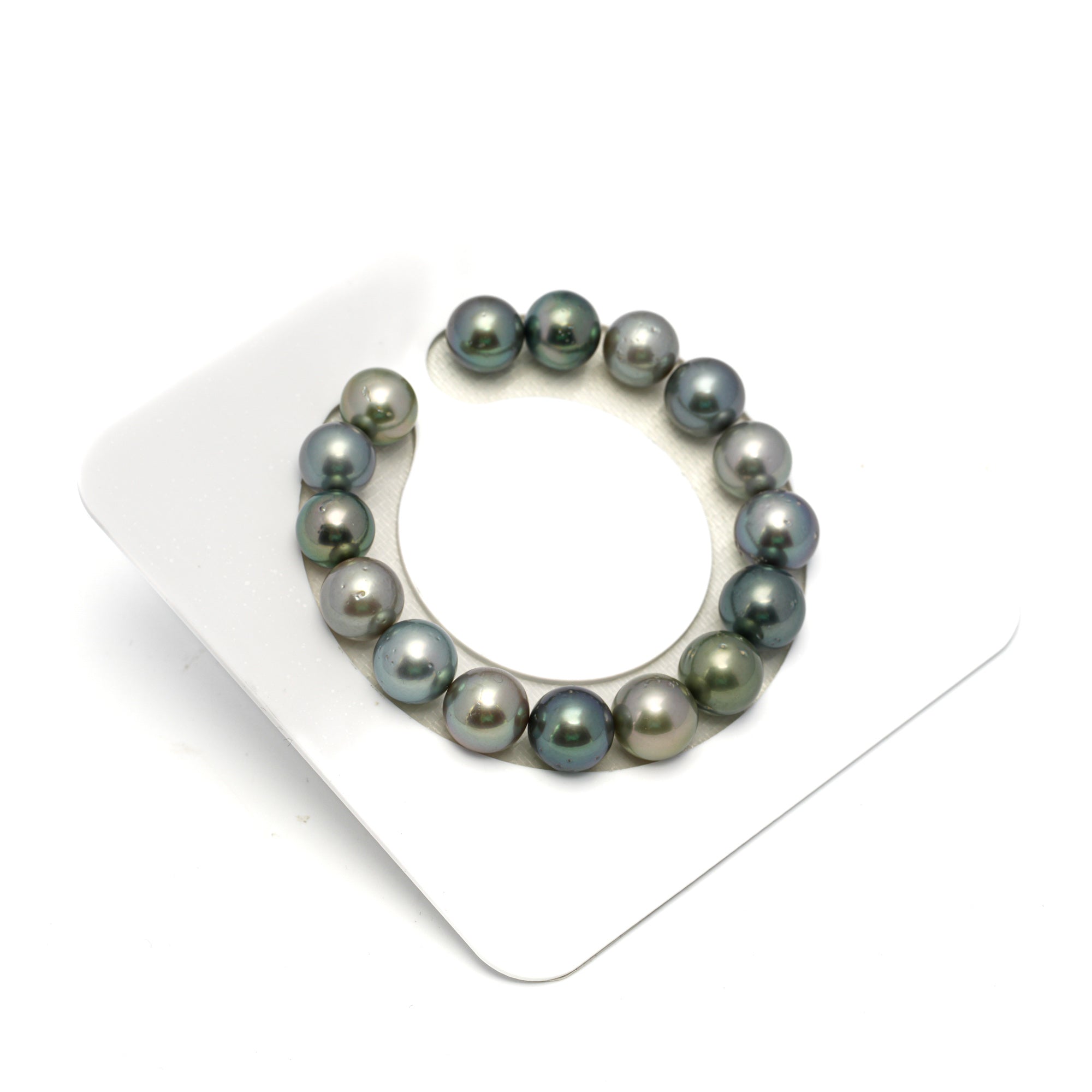 16pcs Light Green 10-12mm - RSR AA/A Quality Tahitian Pearl Bracelet BR2267 OR12