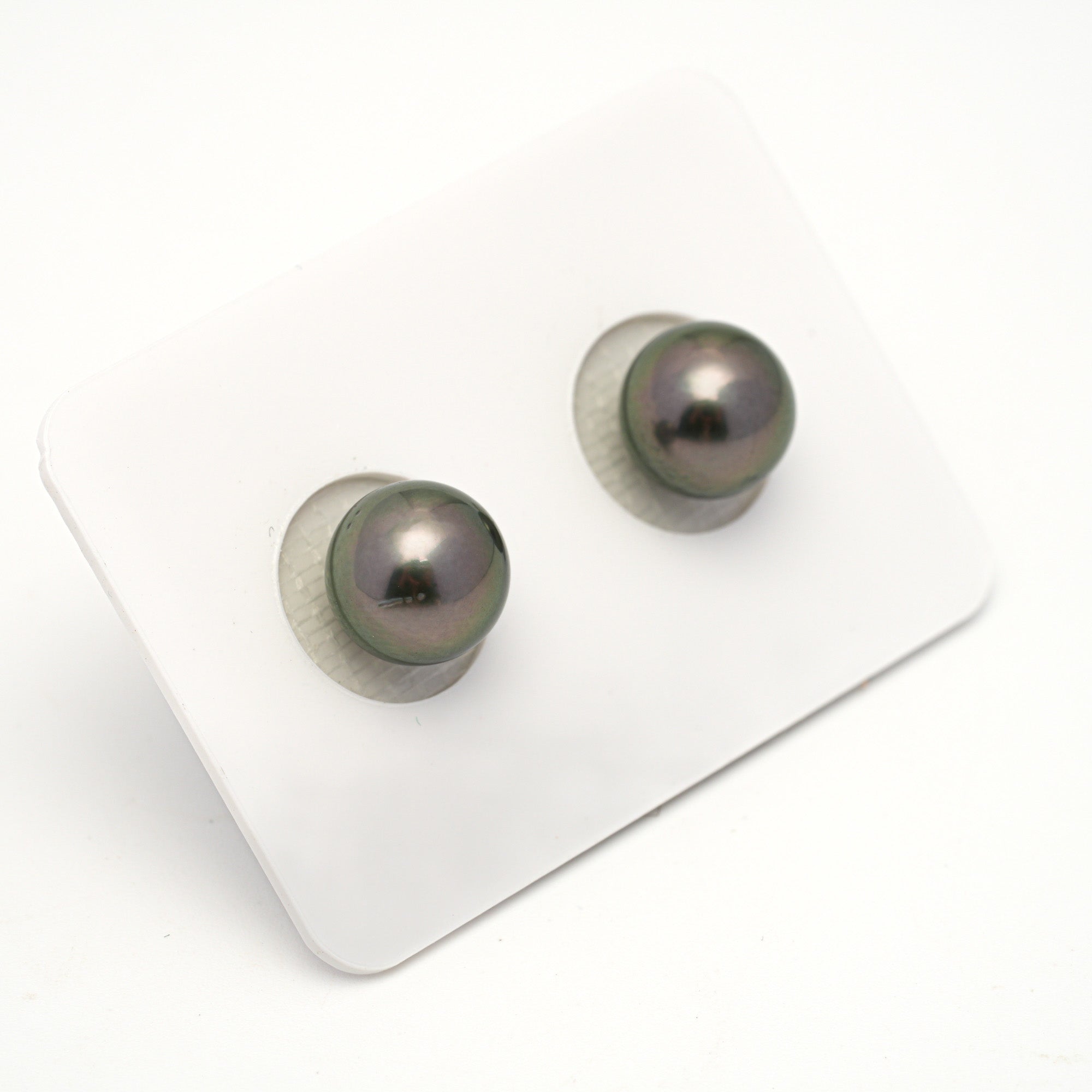 2pcs Green 9.4mm - RSR AAA/AA Quality Tahitian Pearl Pair ER1750 OR13