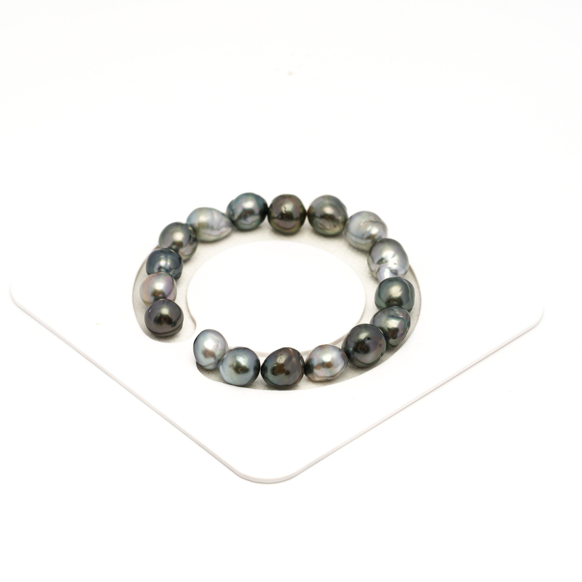 17pcs Light Mix 8-10mm - BQ AAA/AA Quality Tahitian Pearl Bracelet BR2374 TH5
