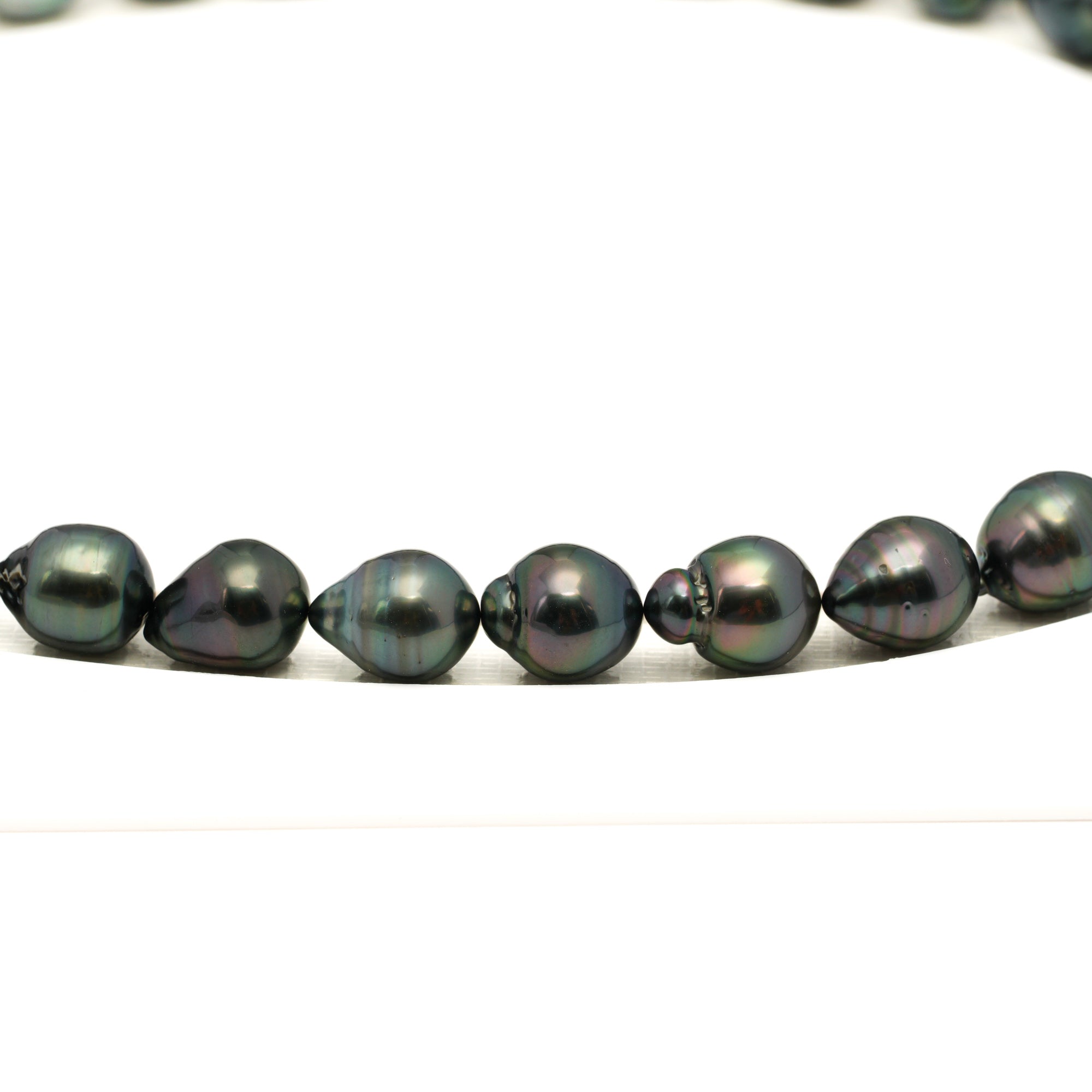 34pcs Green Mix 9-11mm - SB AAA Quality Tahitian Pearl Necklace NL1762 LP1