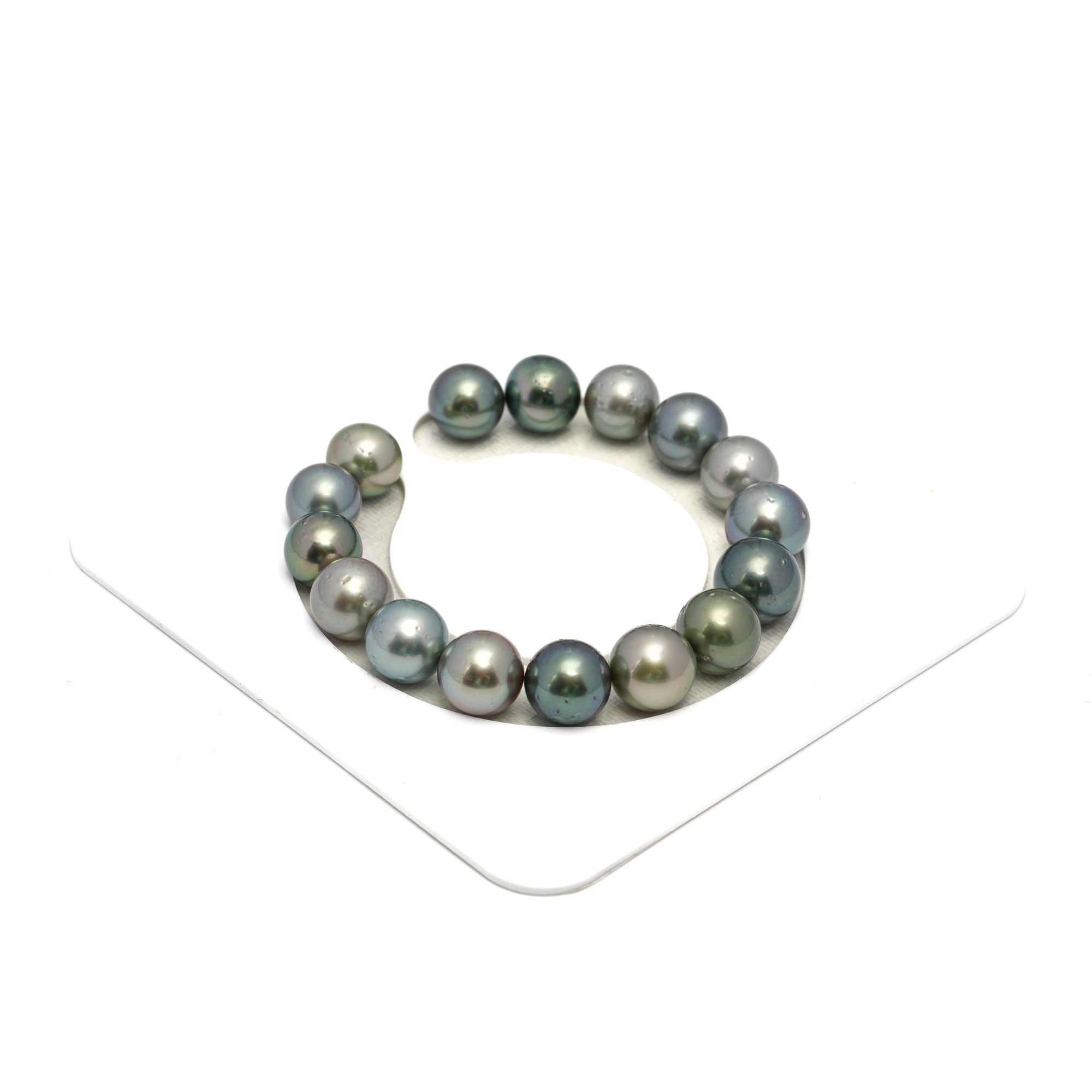 16pcs Light Green 10-12mm - RSR AA/A Quality Tahitian Pearl Bracelet BR2267 OR12