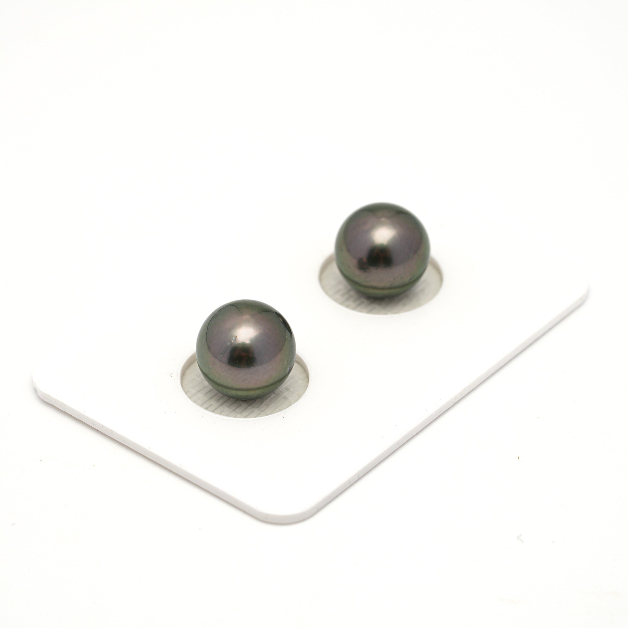2pcs Green 9.4mm - RSR AAA/AA Quality Tahitian Pearl Pair ER1750 OR13