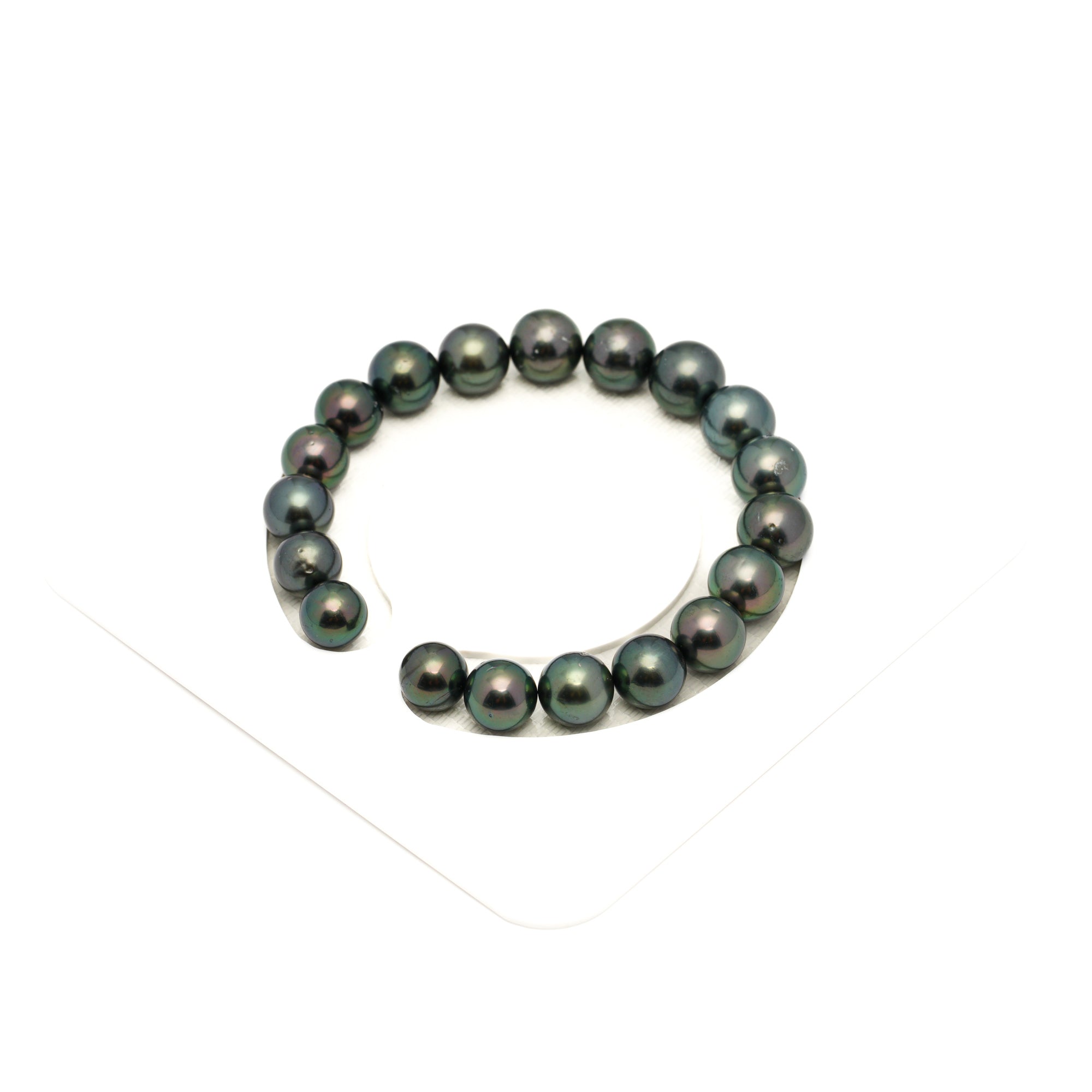 19pcs Dark Green 9-10mm - RSR AA Quality Tahitian Pearl Bracelet BR2451 LP1