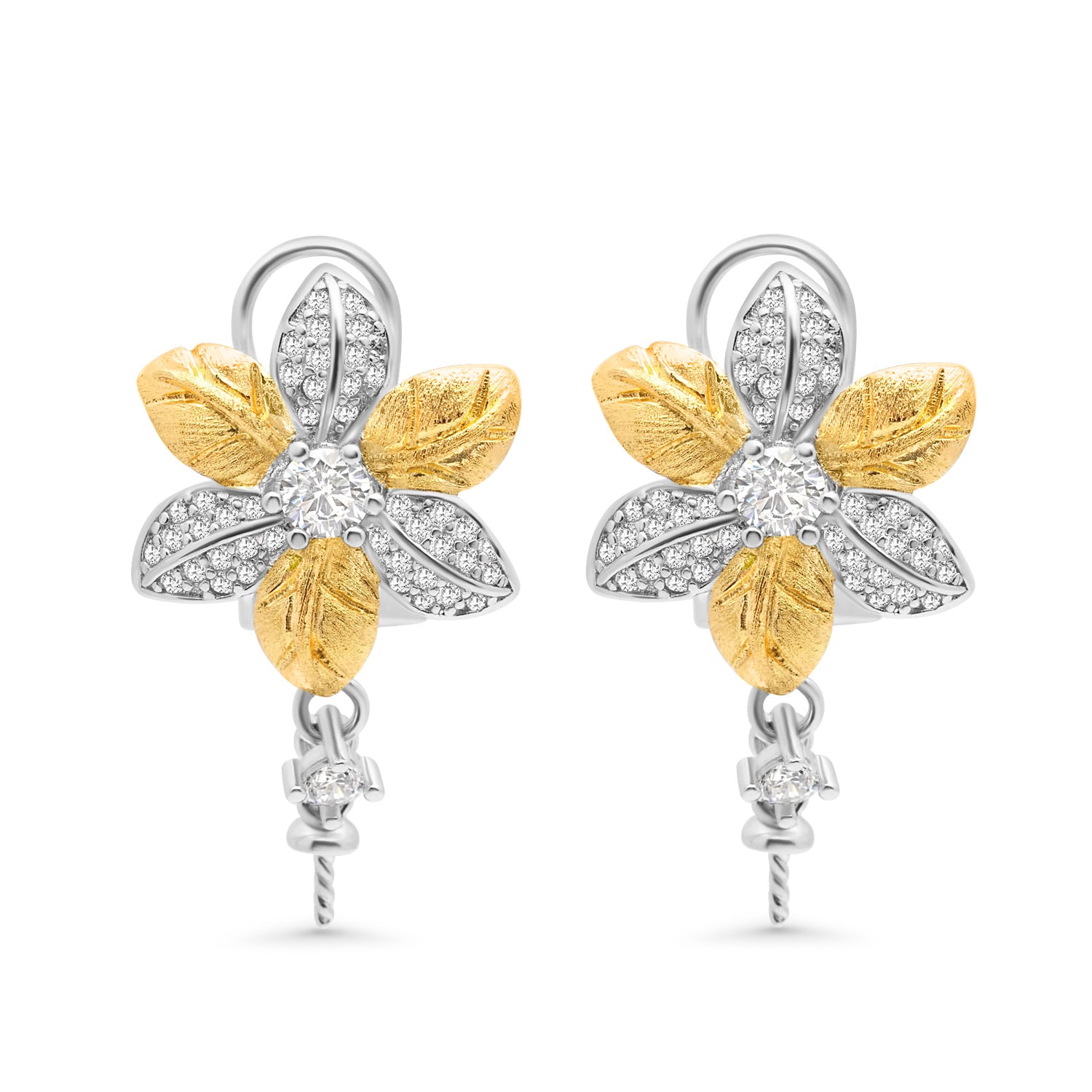 Dangle Earring Clasp 925 Silver for Pearl SC286