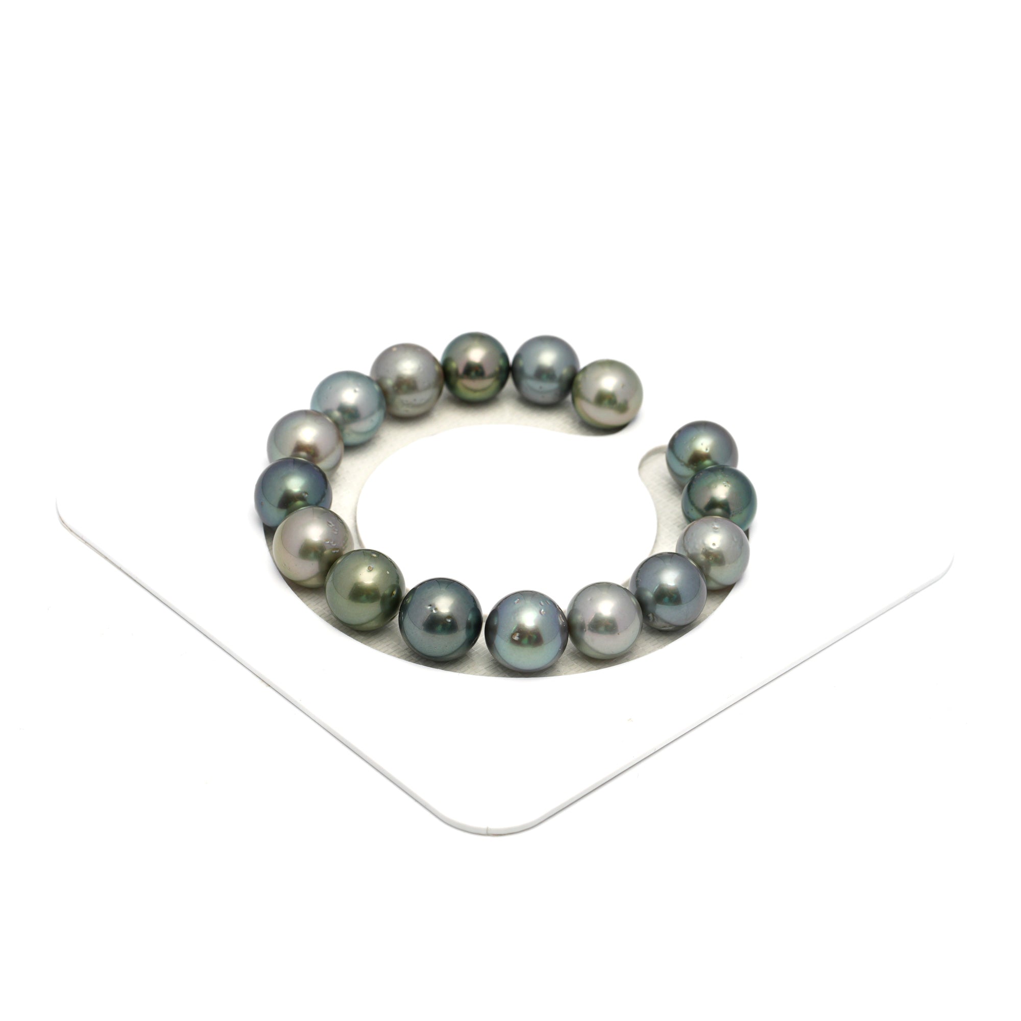16pcs Light Green 10-12mm - RSR AA/A Quality Tahitian Pearl Bracelet BR2267 OR12