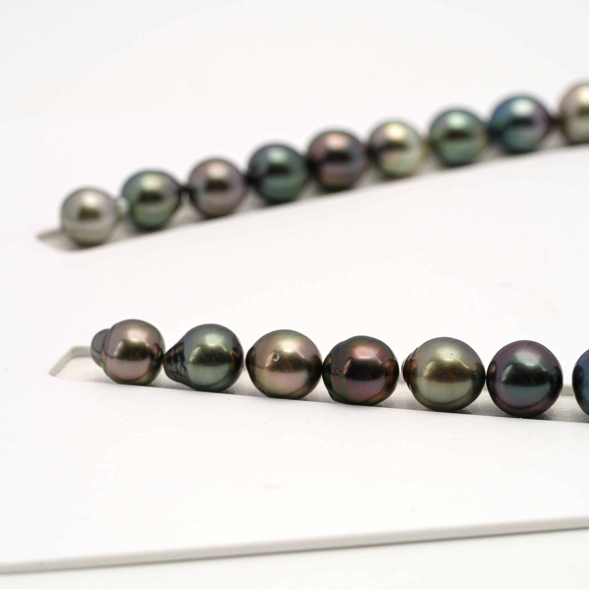 39pcs "High Luster" Multicolor 8-11mm - SB AAA/AA Quality Tahitian Pearl Necklace NL1691 HL4