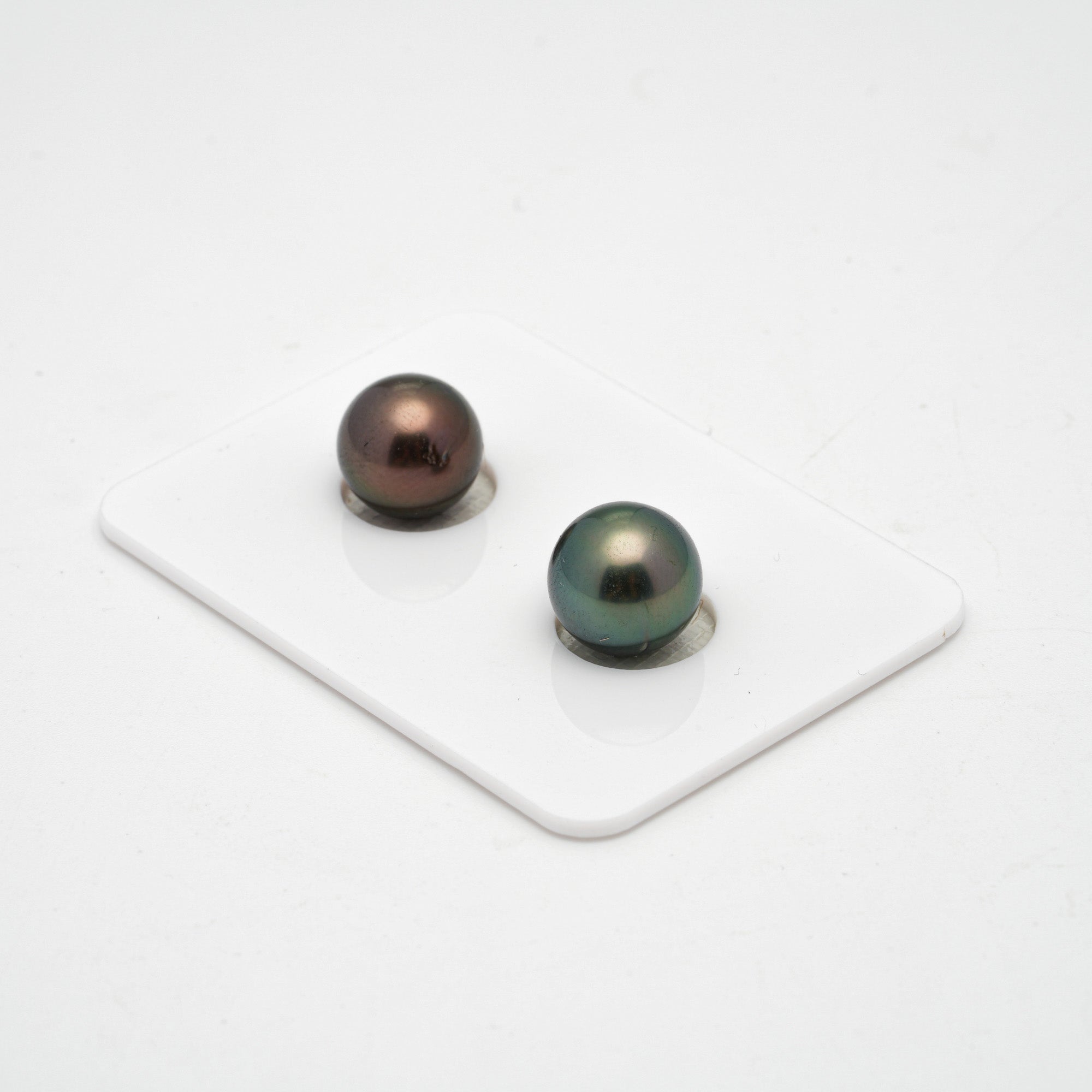 2pcs Multicolor 10.2-10.6mm - SB/NR AA/AAA Quality Tahitian Pearl Pair ER1354 A89