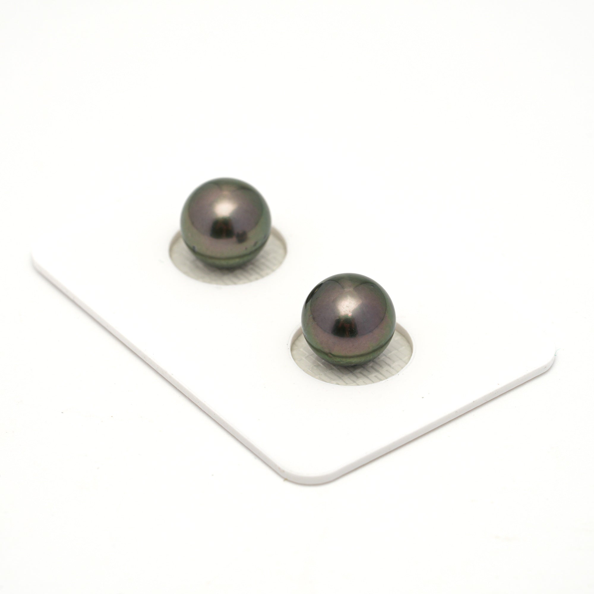 2pcs Green 9.4mm - RSR AAA/AA Quality Tahitian Pearl Pair ER1750 OR13