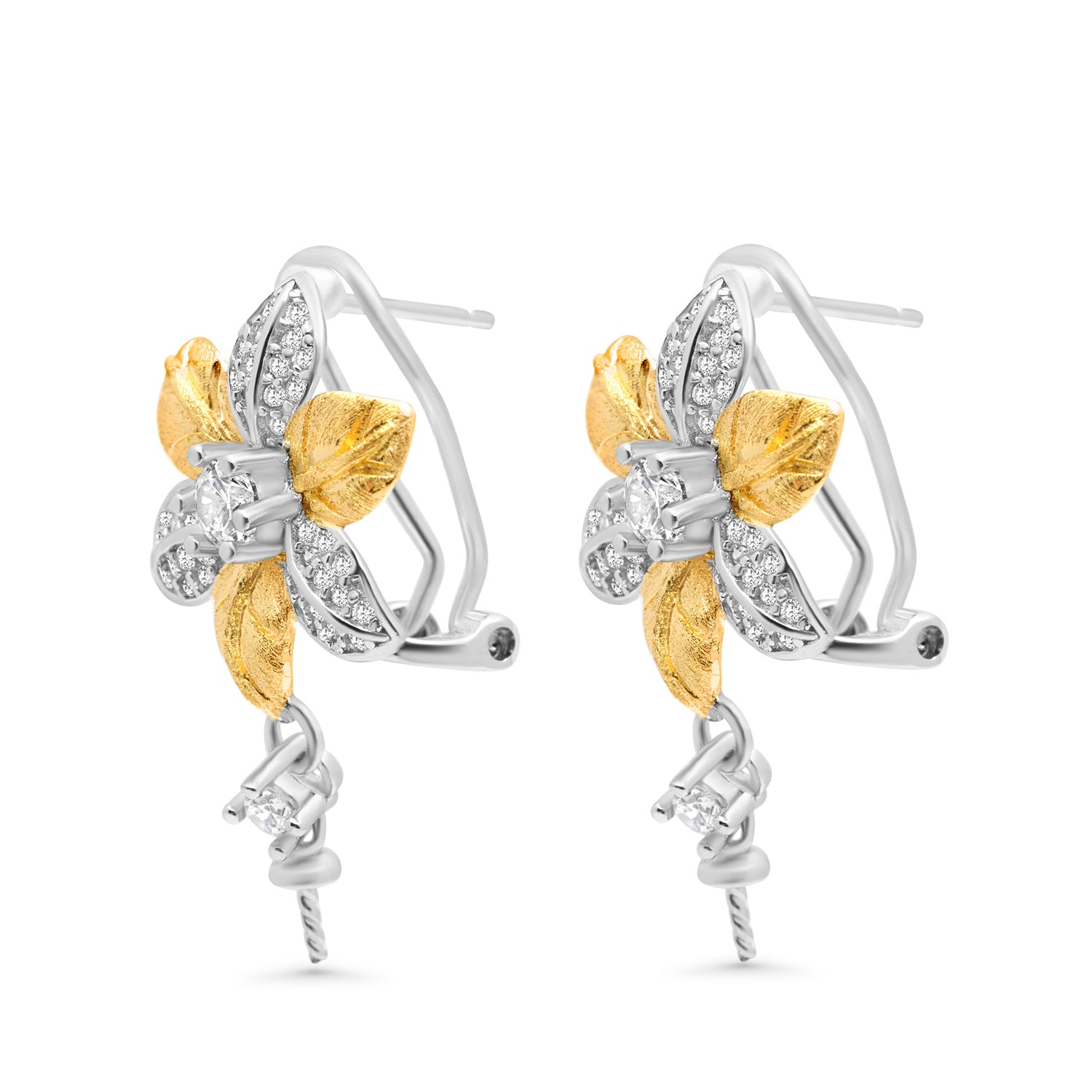 Dangle Earring Clasp 925 Silver for Pearl SC286