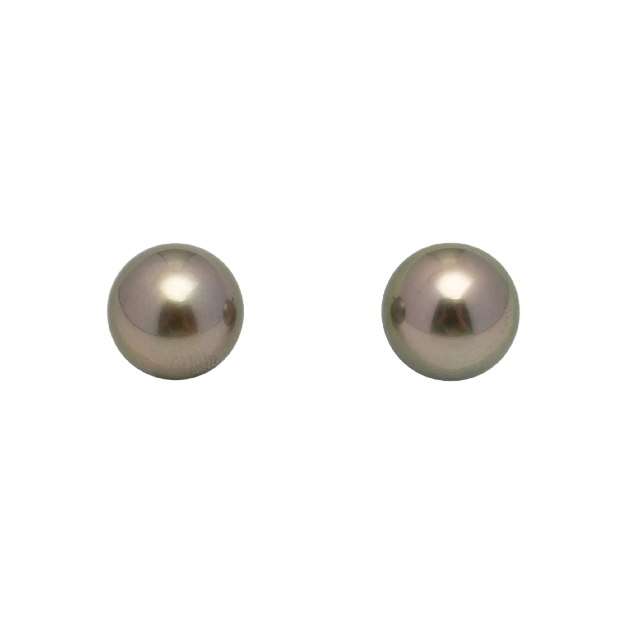 2pcs Olive Green 10.3-10.6mm - NR AAA/AA Quality Tahitian Pearl Pair ER1595 OR11