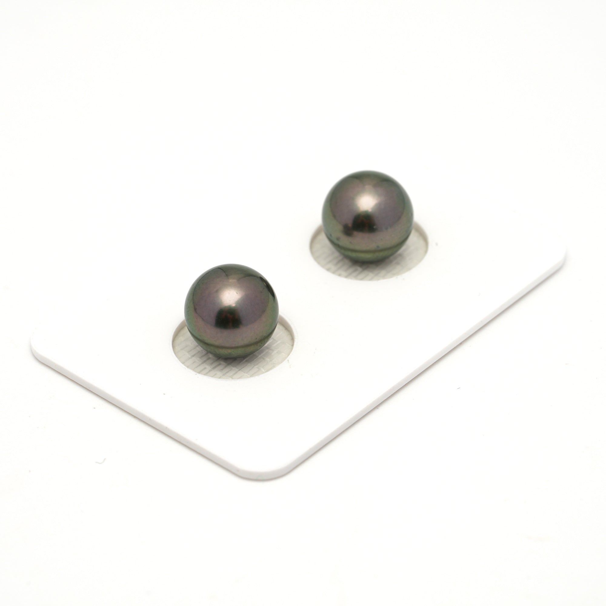 2pcs Green 9.4mm - RSR AAA/AA Quality Tahitian Pearl Pair ER1750 OR13