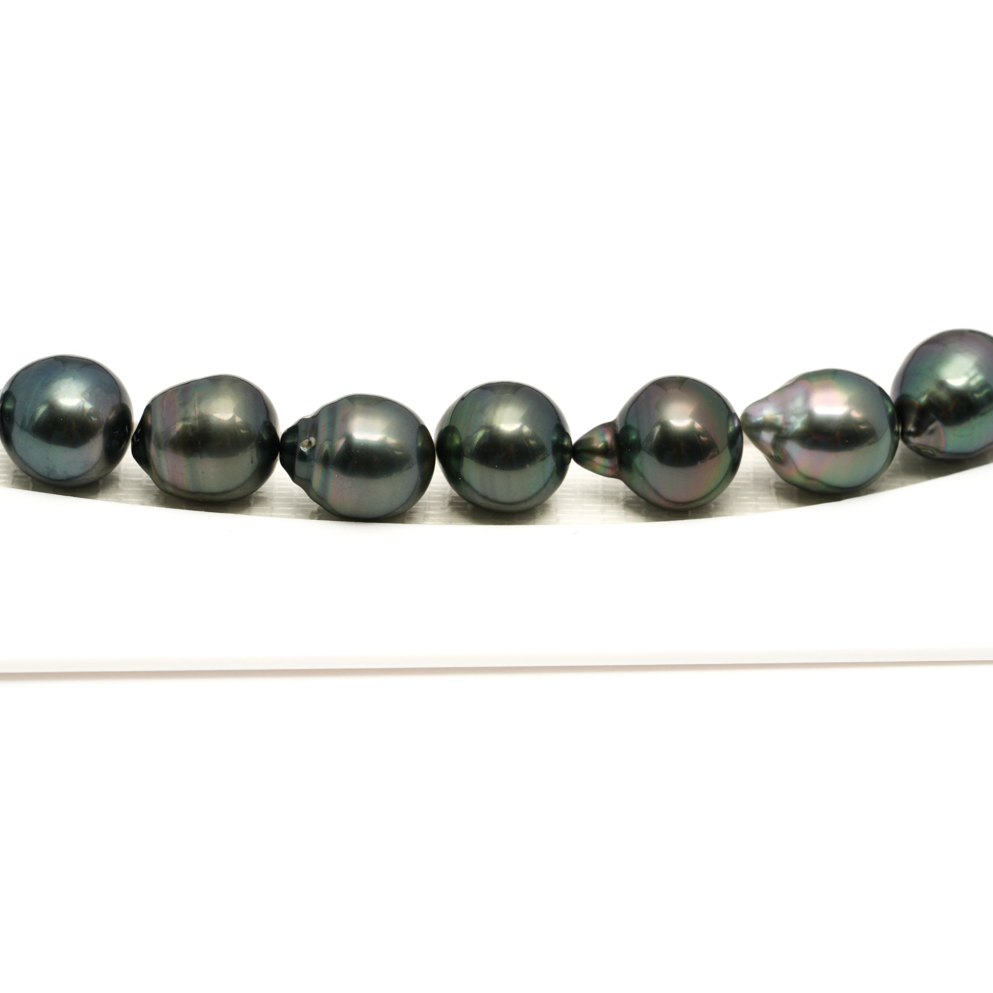36pcs Green 9-11mm - CL/SB AAA Quality Tahitian Pearl Necklace NL1766 LP1