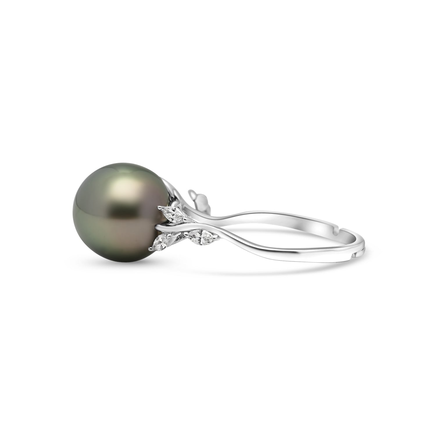 925 Sterling Silver Tahitian Pearl Ring SHM1457 THMIX1