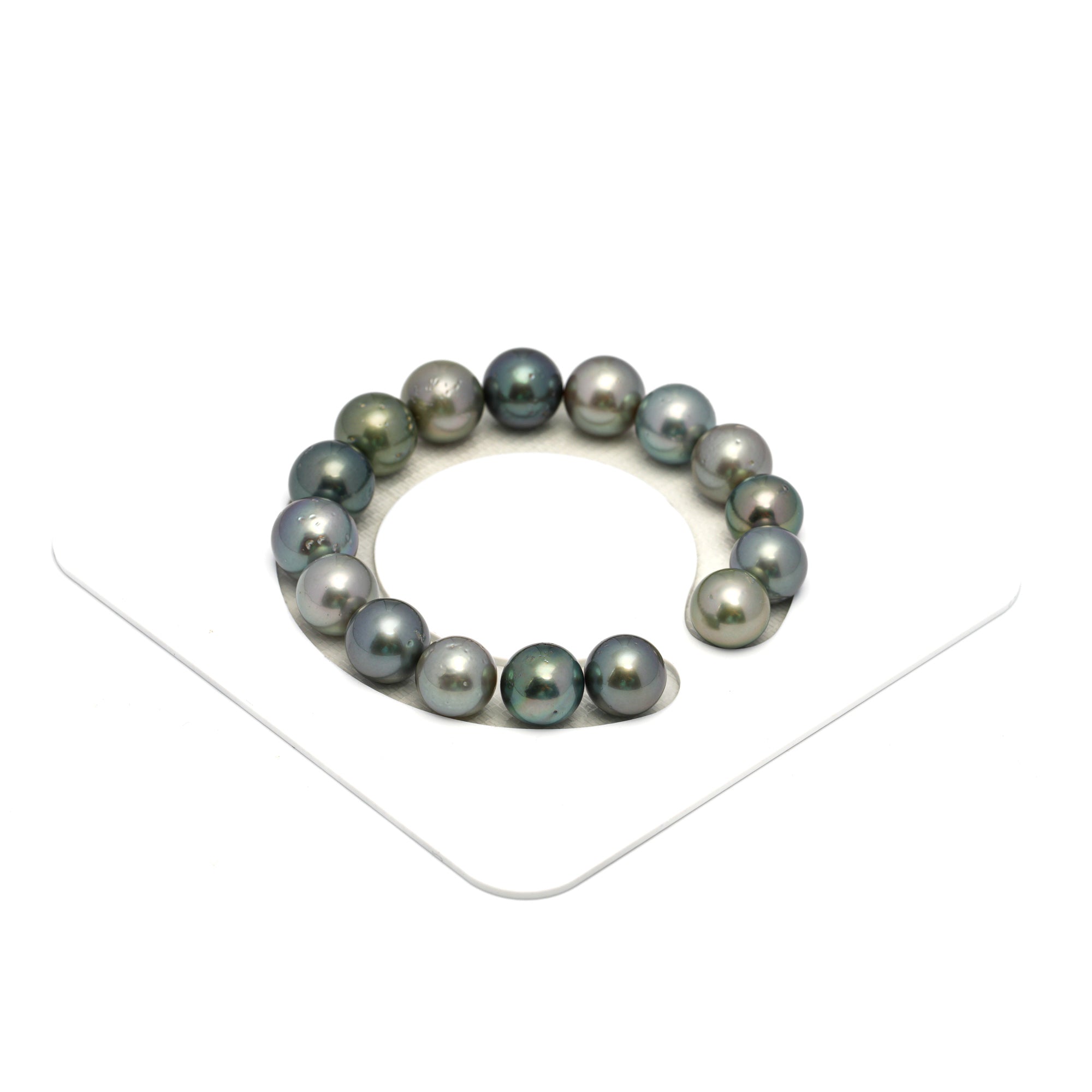 16pcs Light Green 10-12mm - RSR AA/A Quality Tahitian Pearl Bracelet BR2267 OR12