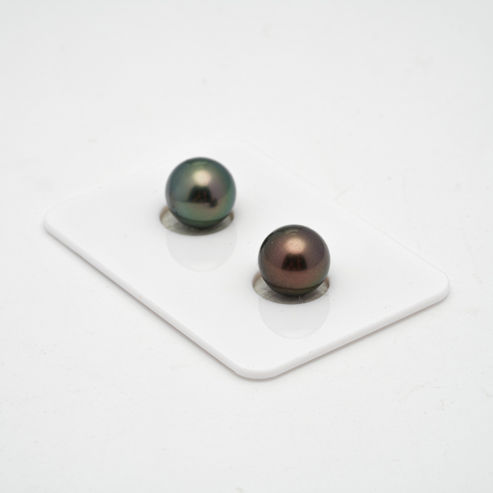 2pcs Multicolor 10.2-10.6mm - SB/NR AA/AAA Quality Tahitian Pearl Pair ER1354 A89