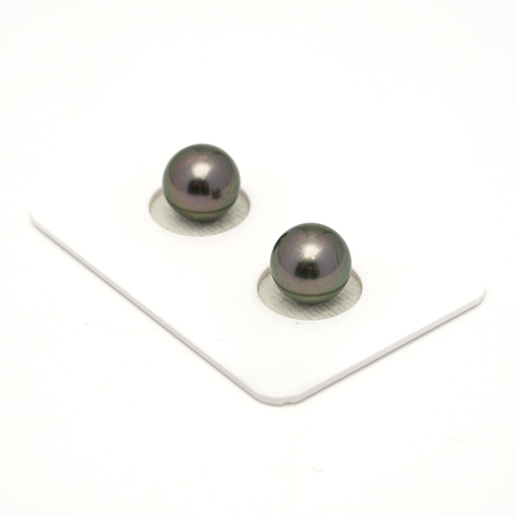 2pcs Green 9.4mm - RSR AAA/AA Quality Tahitian Pearl Pair ER1750 OR13