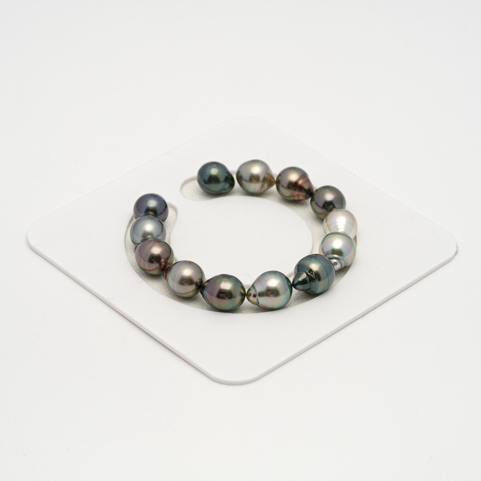 13pcs "High Luster" Multicolor 10-12mm - CL/SB AAA/AA Quality Tahitian Pearl Bracelet BR2188 HL3