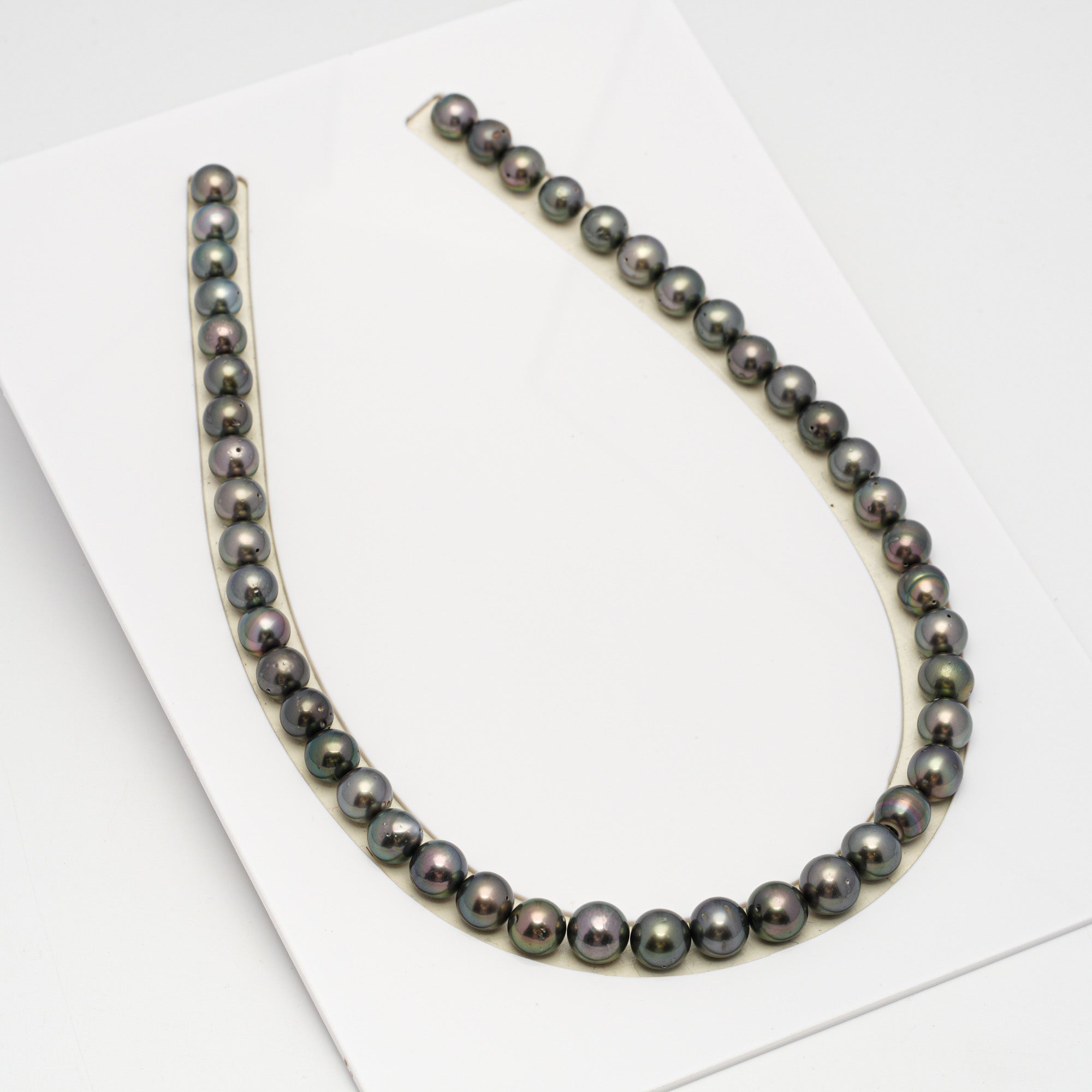 46pcs Green 8-10mm - SB/NR AA Quality Tahitian Pearl Strands NL1578 CMP4