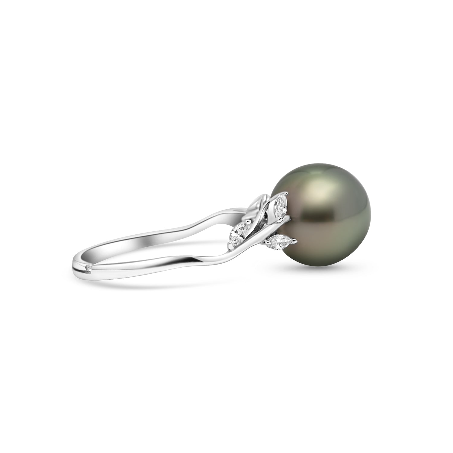 925 Sterling Silver Tahitian Pearl Ring SHM1457 THMIX1