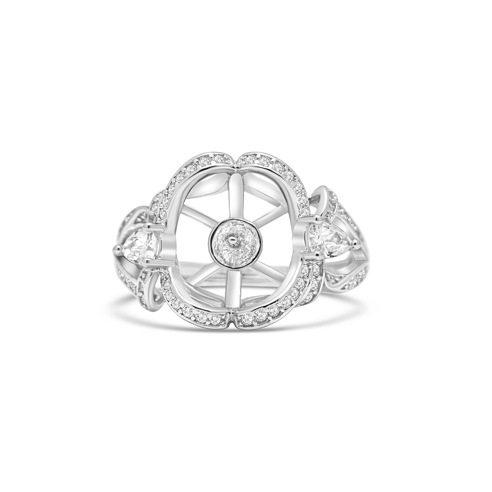 Adjustable Ring 925 Silver for pearl SC526
