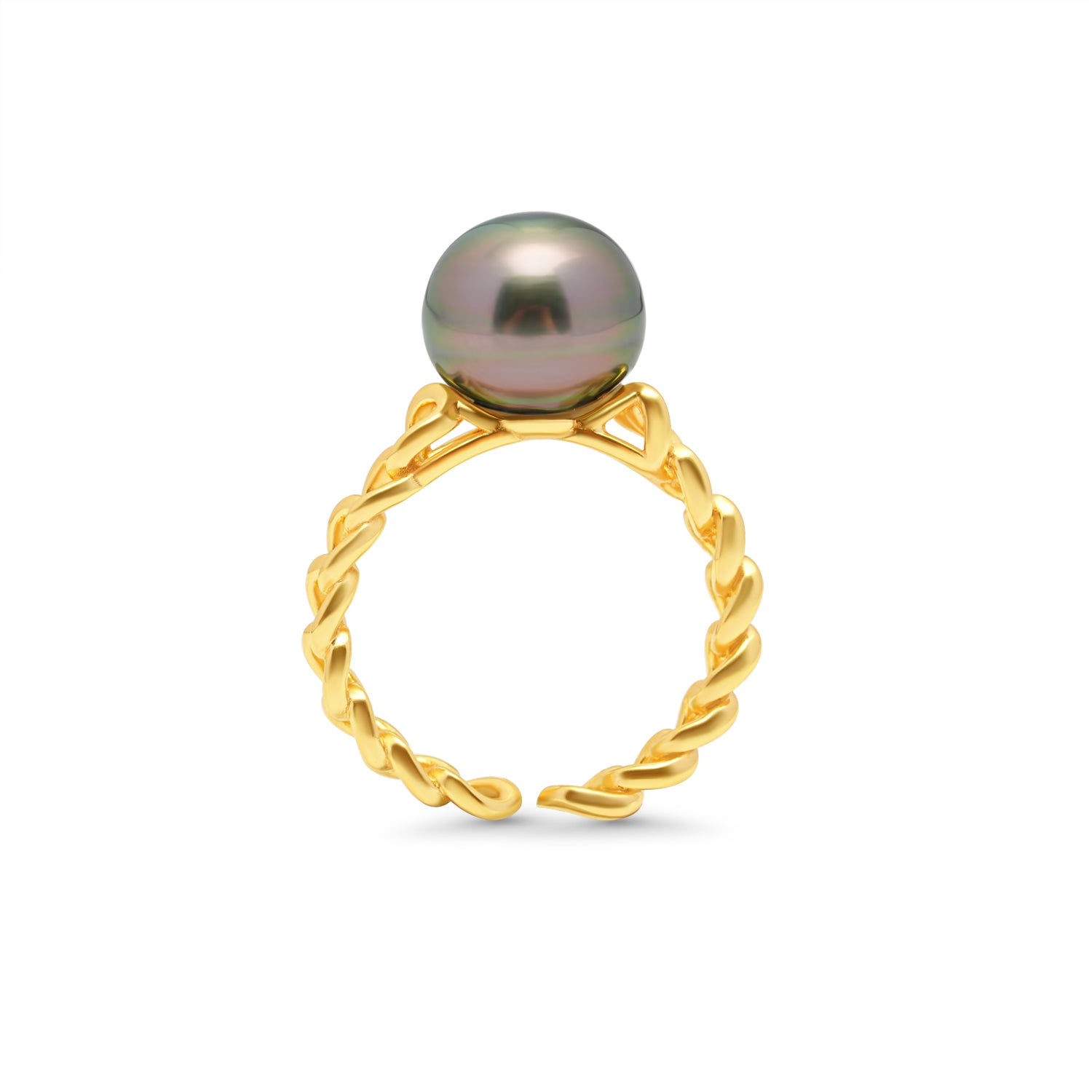 925 Sterling Silver Tahitian Pearl Ring SHM1385 OR11