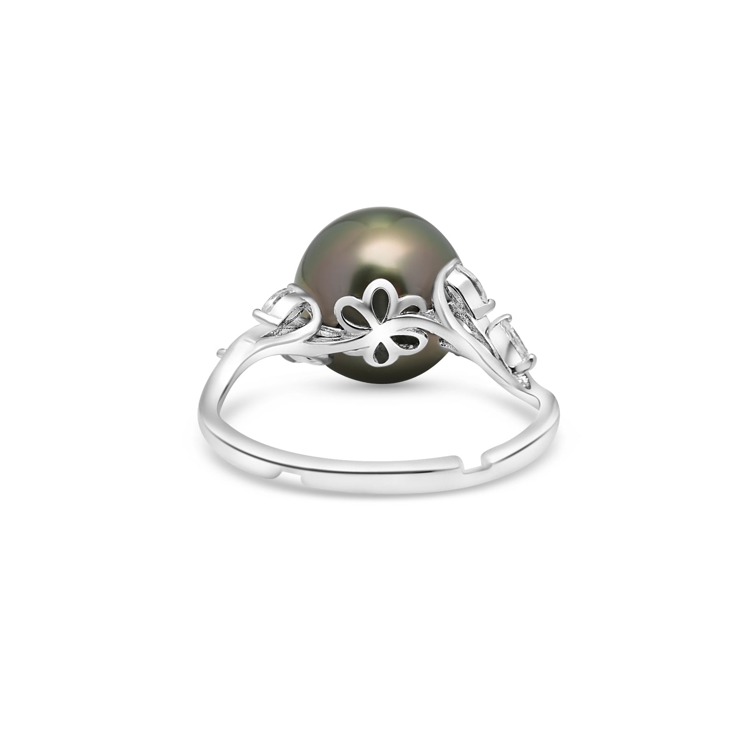 925 Sterling Silver Tahitian Pearl Ring SHM1457 THMIX1