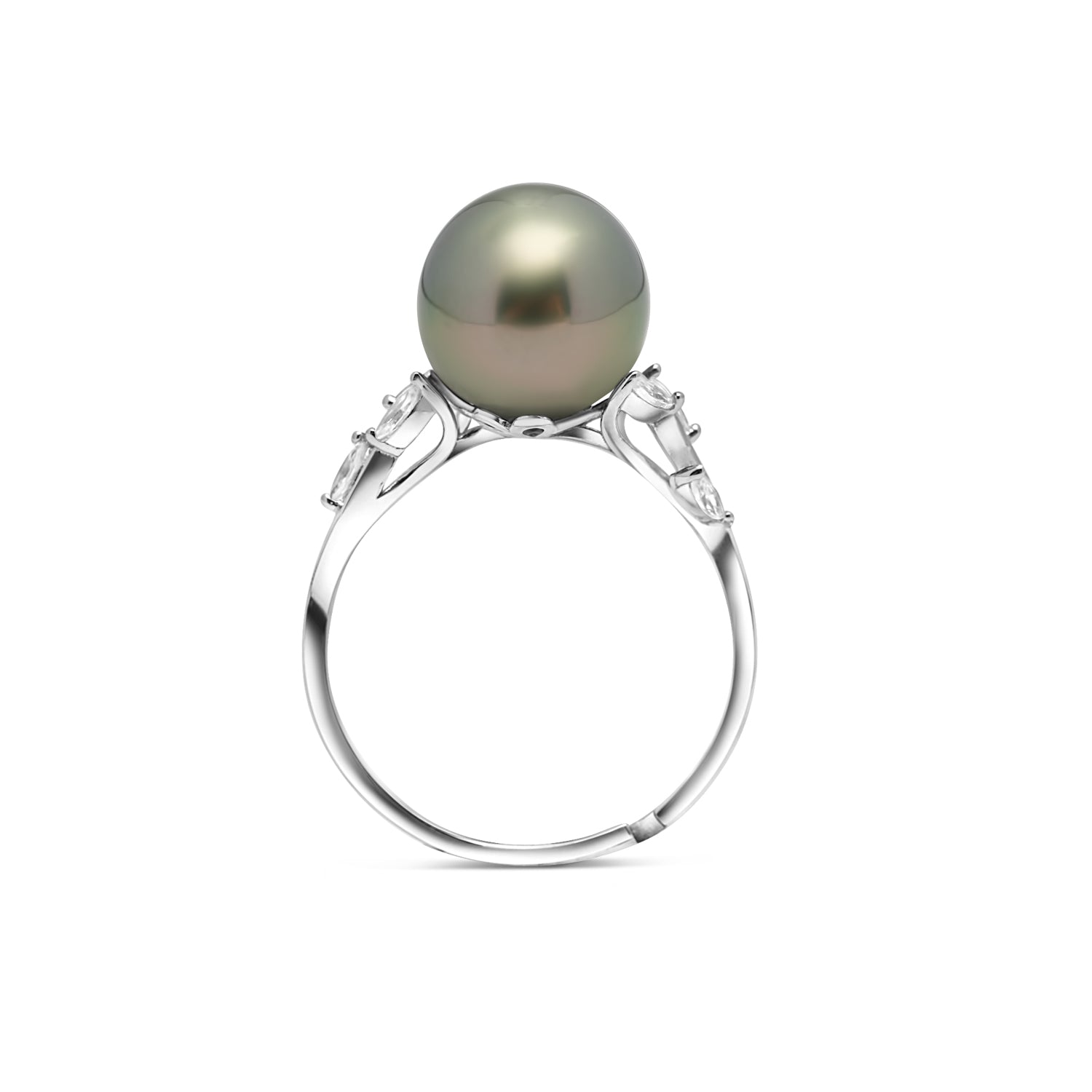 925 Sterling Silver Tahitian Pearl Ring SHM1457 THMIX1