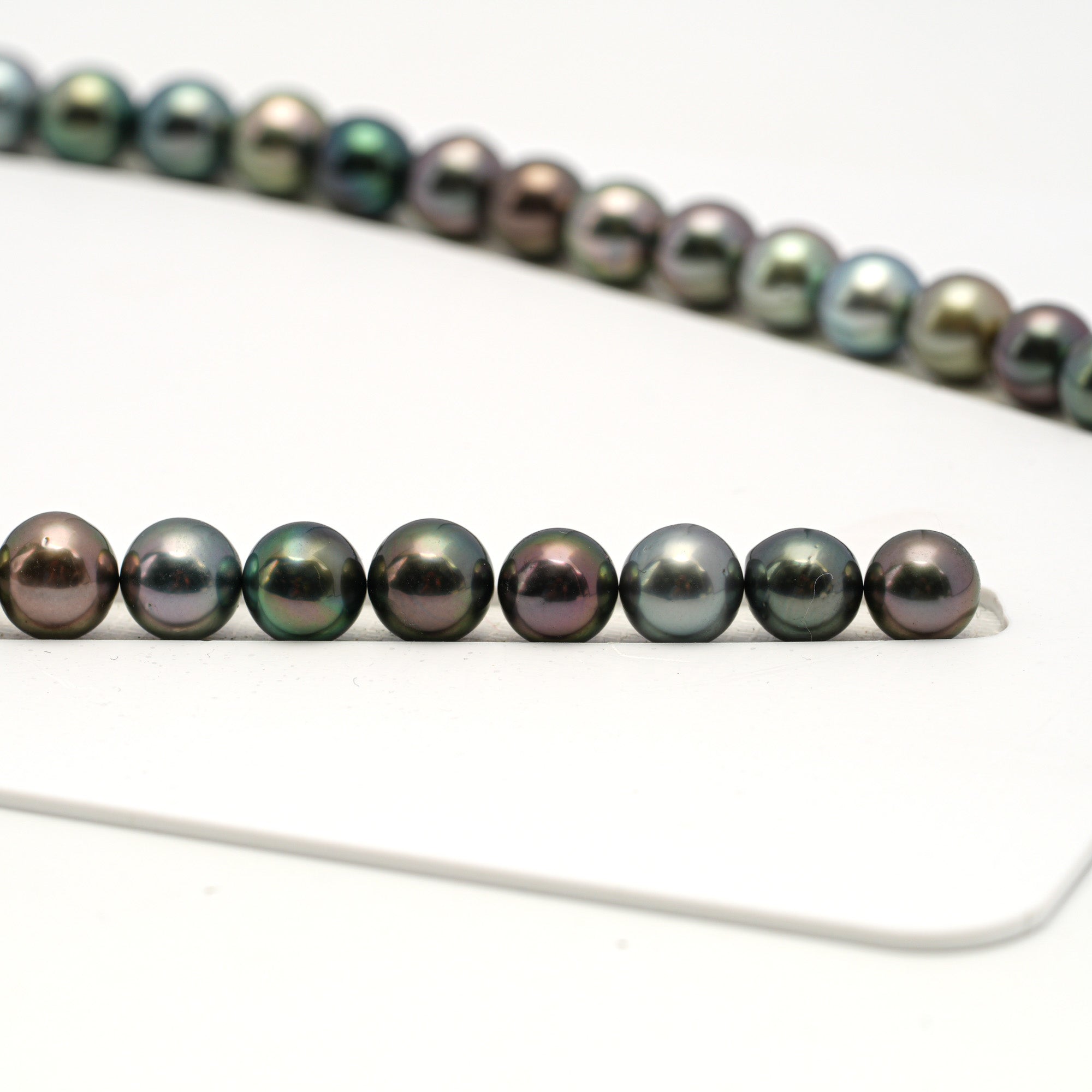 46pcs Multicolor 8-10mm - SR/NR AAA/AA Quality Tahitian Pearl Necklace NL1692 HL4