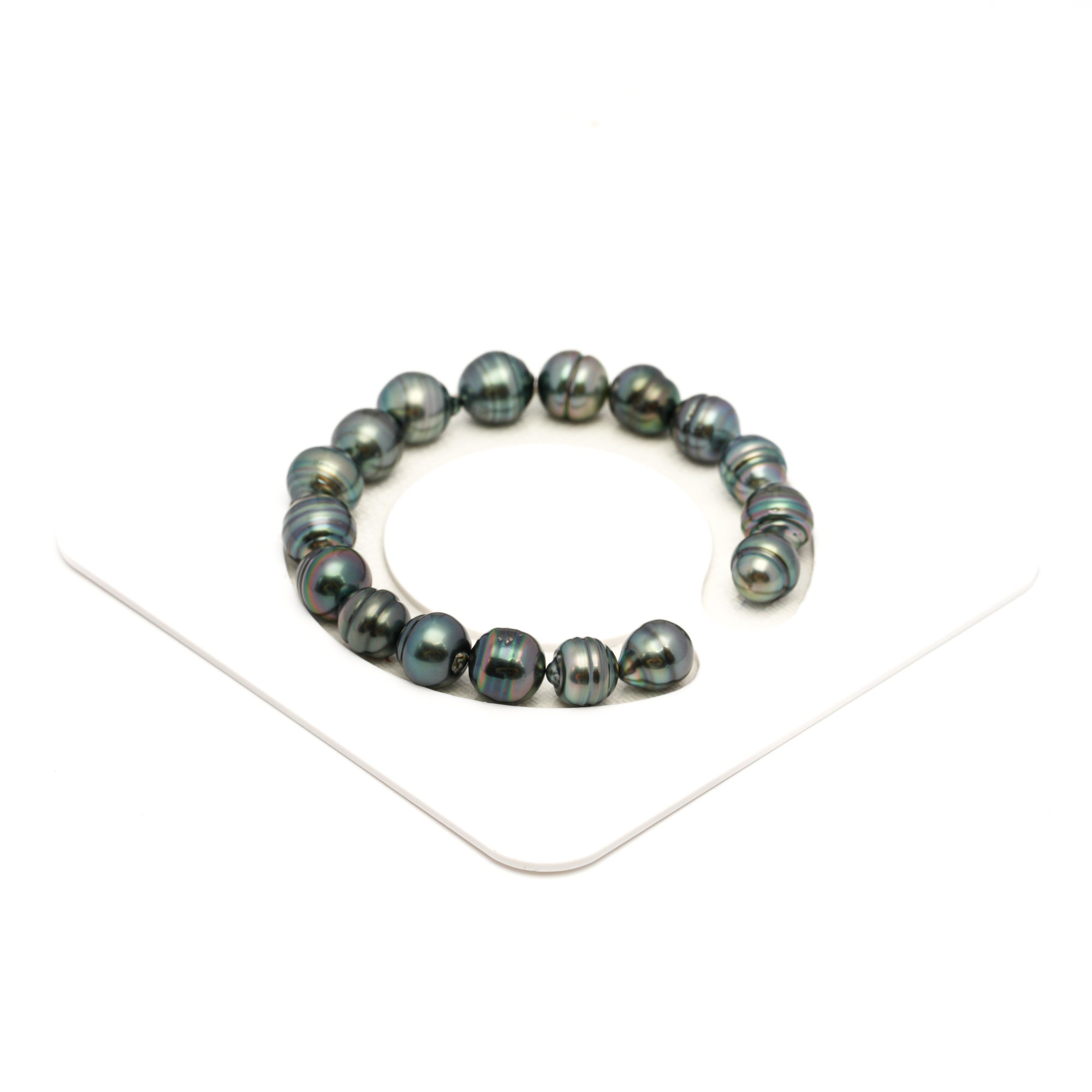 17pcs Dark 9-10mm - CL AAA/AA Quality Tahitian Pearl Bracelet BR2376 TH5