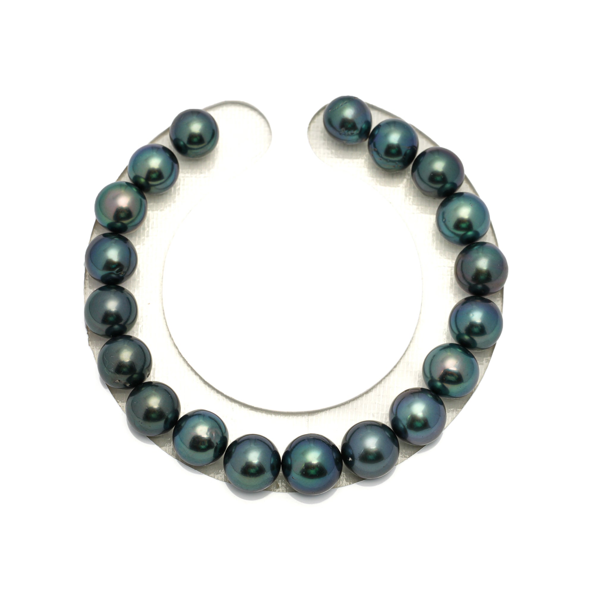 19pcs Blue Green 8-10mm - SR AAA/A Quality Tahitian Pearl Bracelet BR2292 HL4