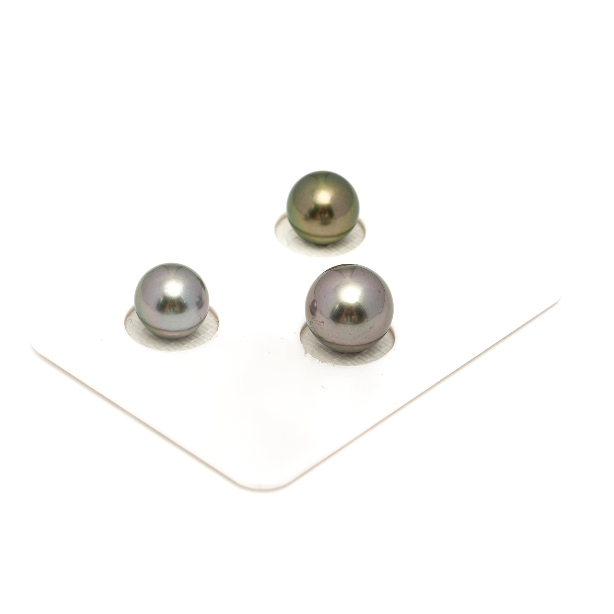 3pcs Multicolor 9.6-11.4mm - SR AAA Quality Tahitian Pearl Trio Set ER1845 OR13